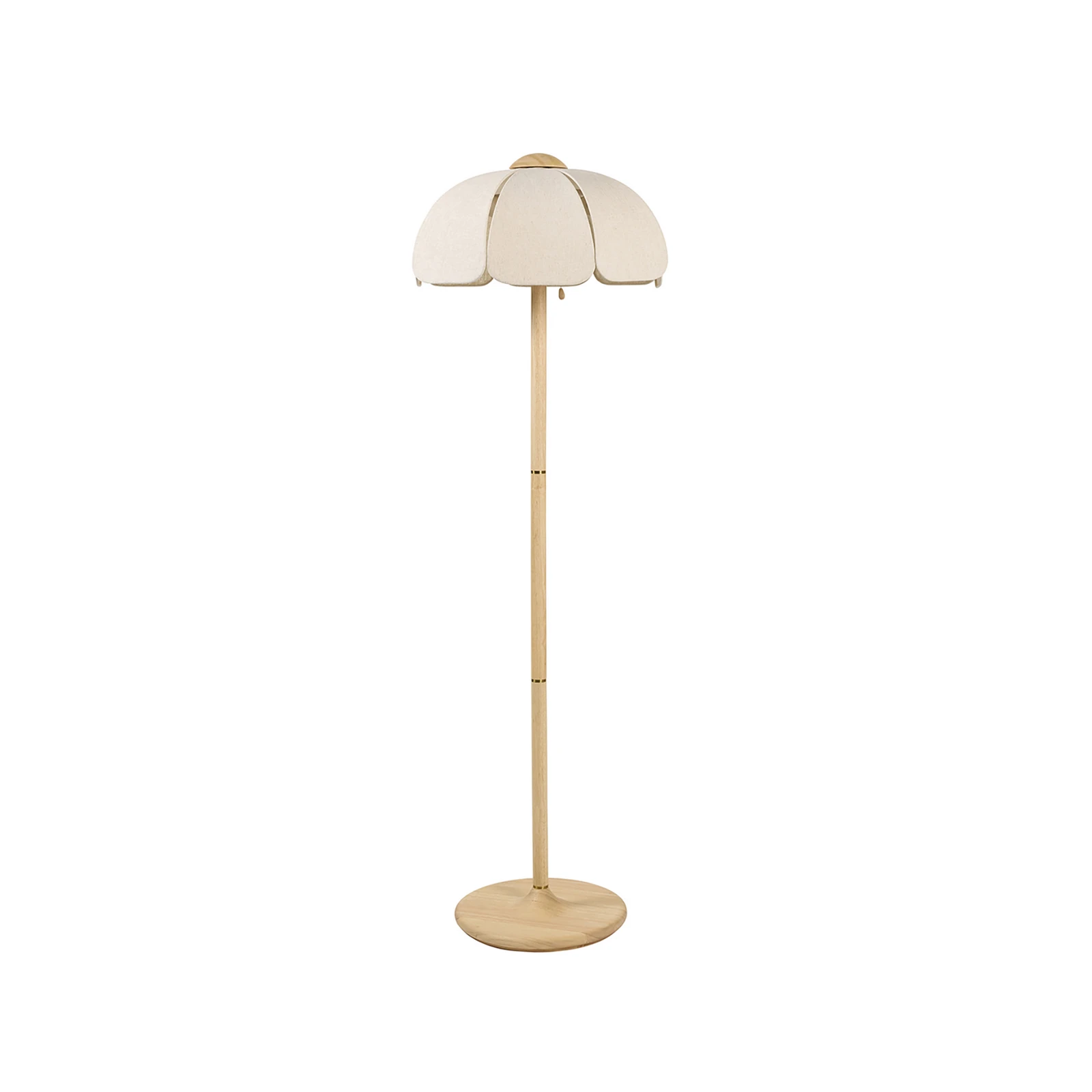 MARKET SET Gulvlampe Coquillage, lin natur/tre, E27