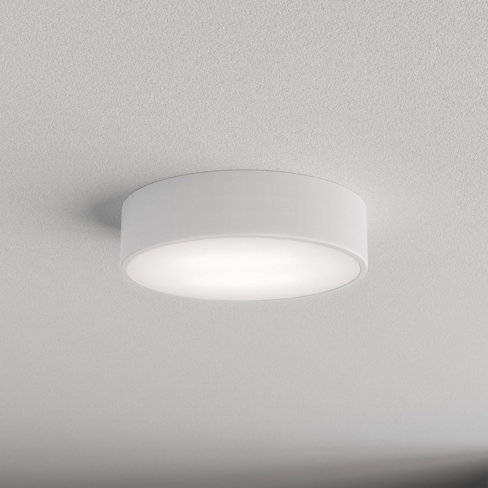 Deckenlampe Cleo 300, weiß, Sensor, IP54, Ø 30 cm, Metall