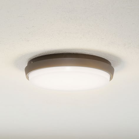Lucande Amra LED-Außendeckenleuchte, rund, 24 cm