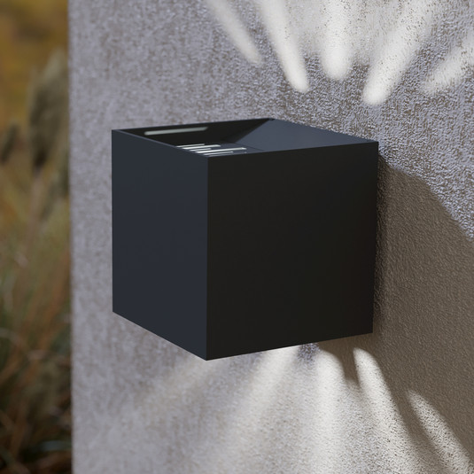 LED-Wandleuchte Calpino 2, schwarz