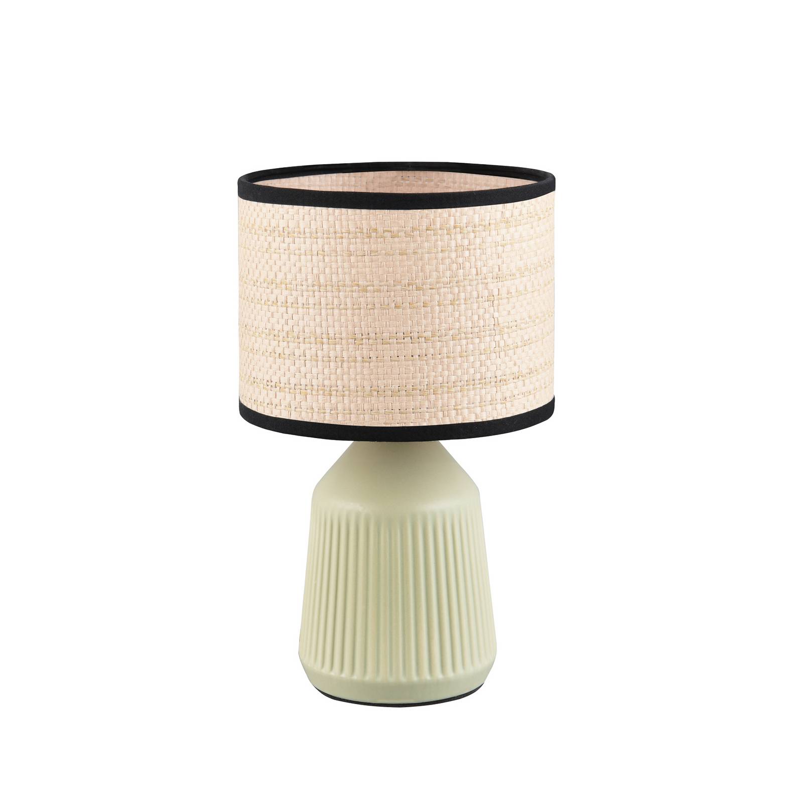 Tischlampe Formentera, grün/beige, Höhe 27 cm Keramik/Papier