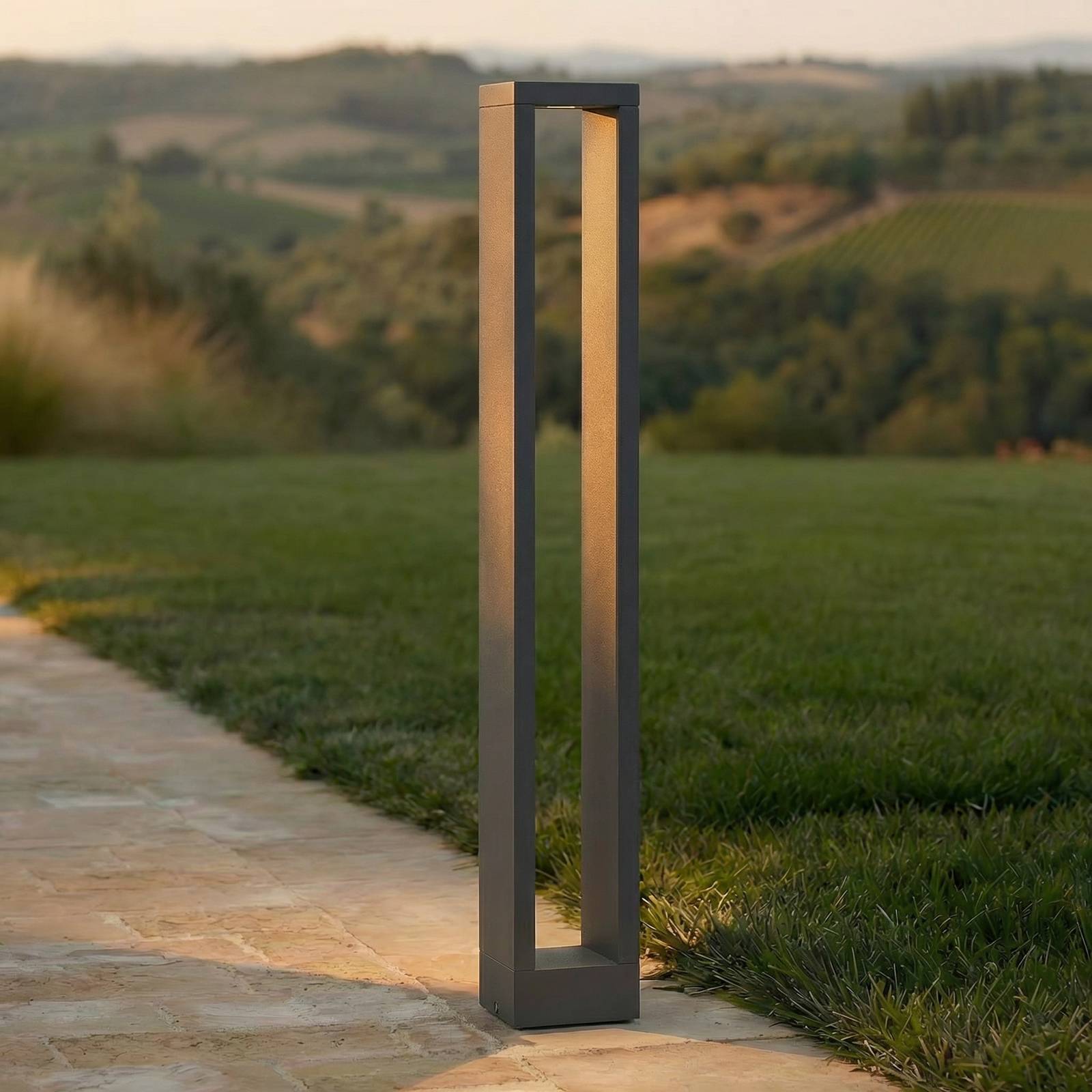 Lucande Borne lumineuse LED Jupp, 90 cm, anthracite, métal, IP54