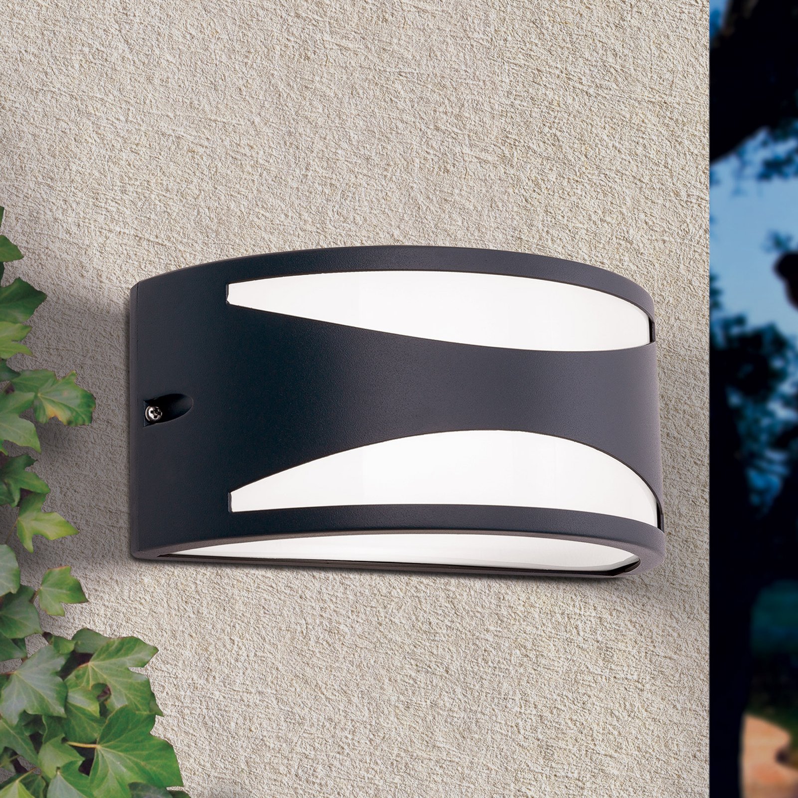 Shell outdoor wall light, anthracite
