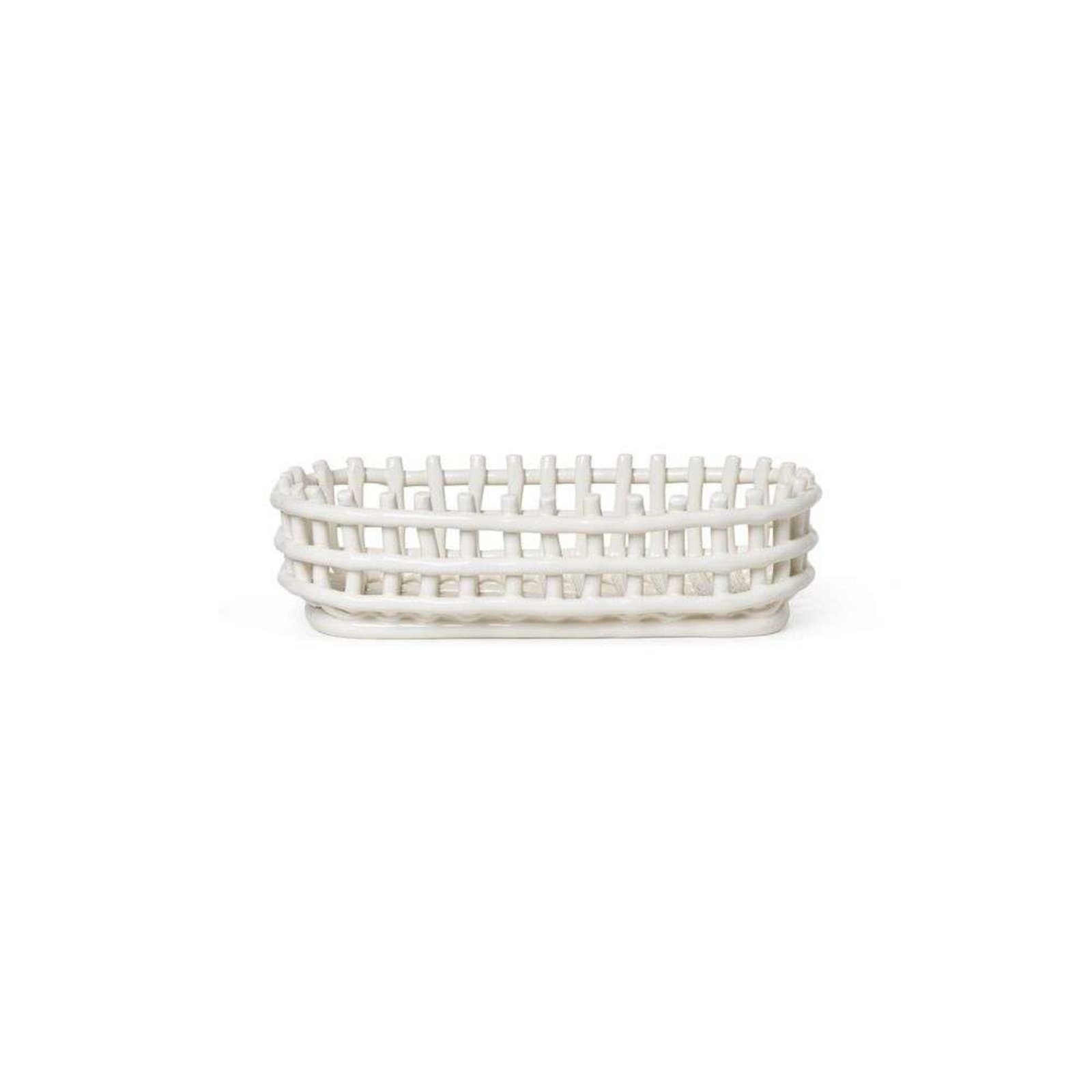 Ceramic Basket Oval Off-White - Ferm Living