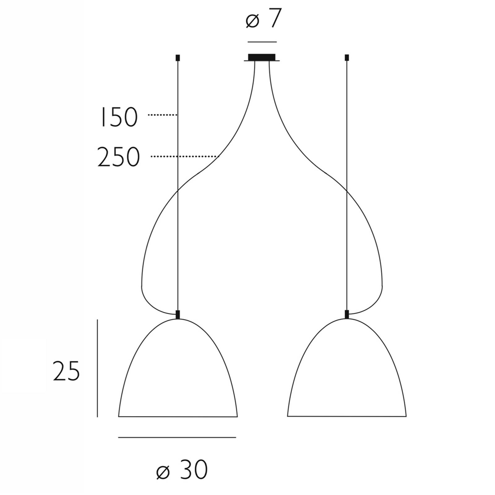 Lampa wisząca BELL 2-punktowa 30 cm piaskowa