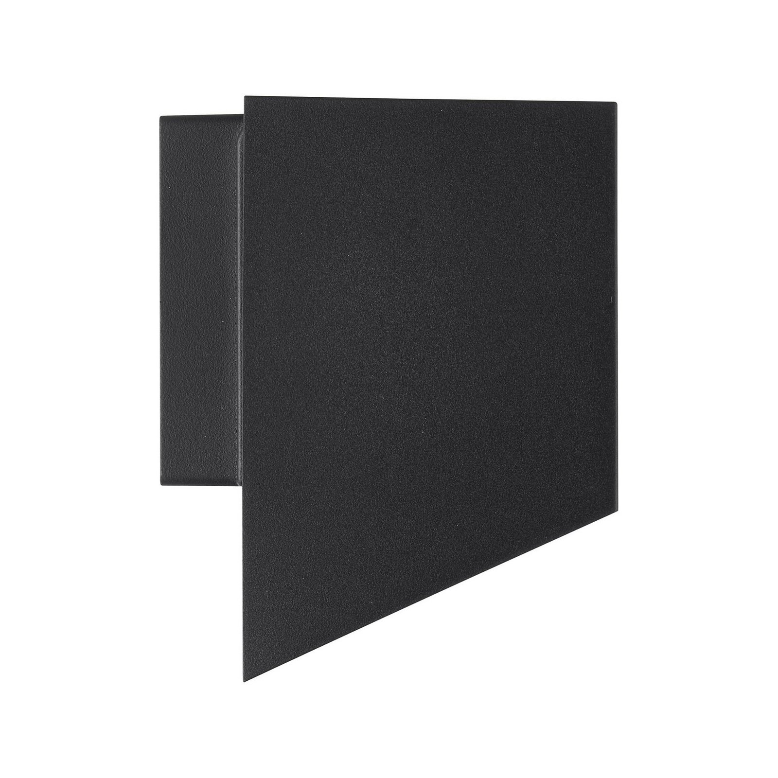 Nico Square outdoor wall light, black, aluminium, down, IP54