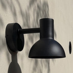 Utendørs LED-vegglampe Nubi, svart, IP44, dimbar, stål