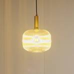 Lindby Doroteo hanglamp, 1-lamp, amber, glas