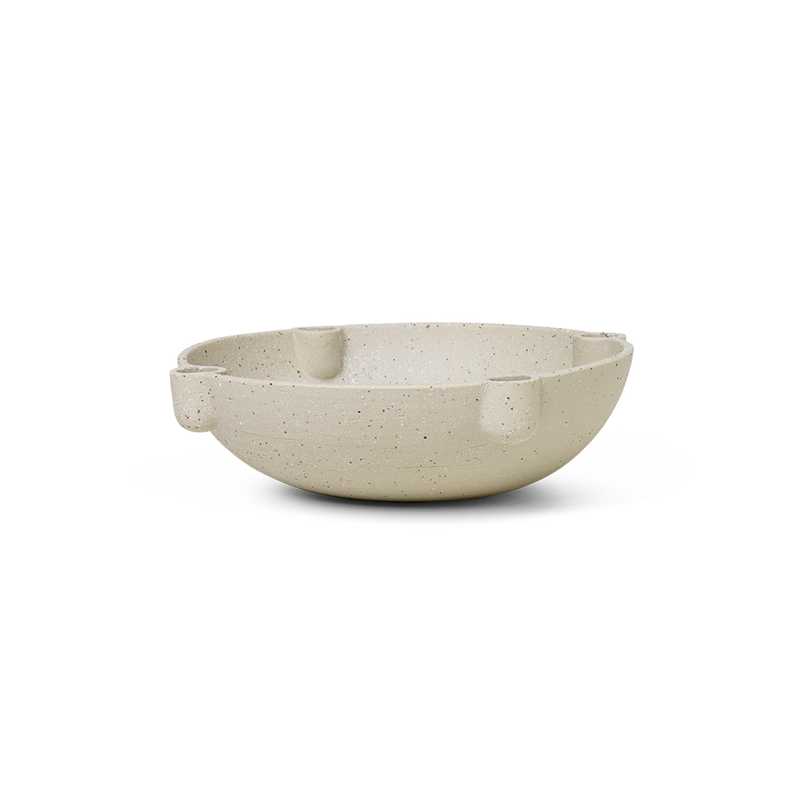 ferm LIVING Świecznik duży, beżowy, 27 cm, ceramiczny