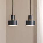 Rif 2 pendant light, anthracite, 2-bulb, linear, steel