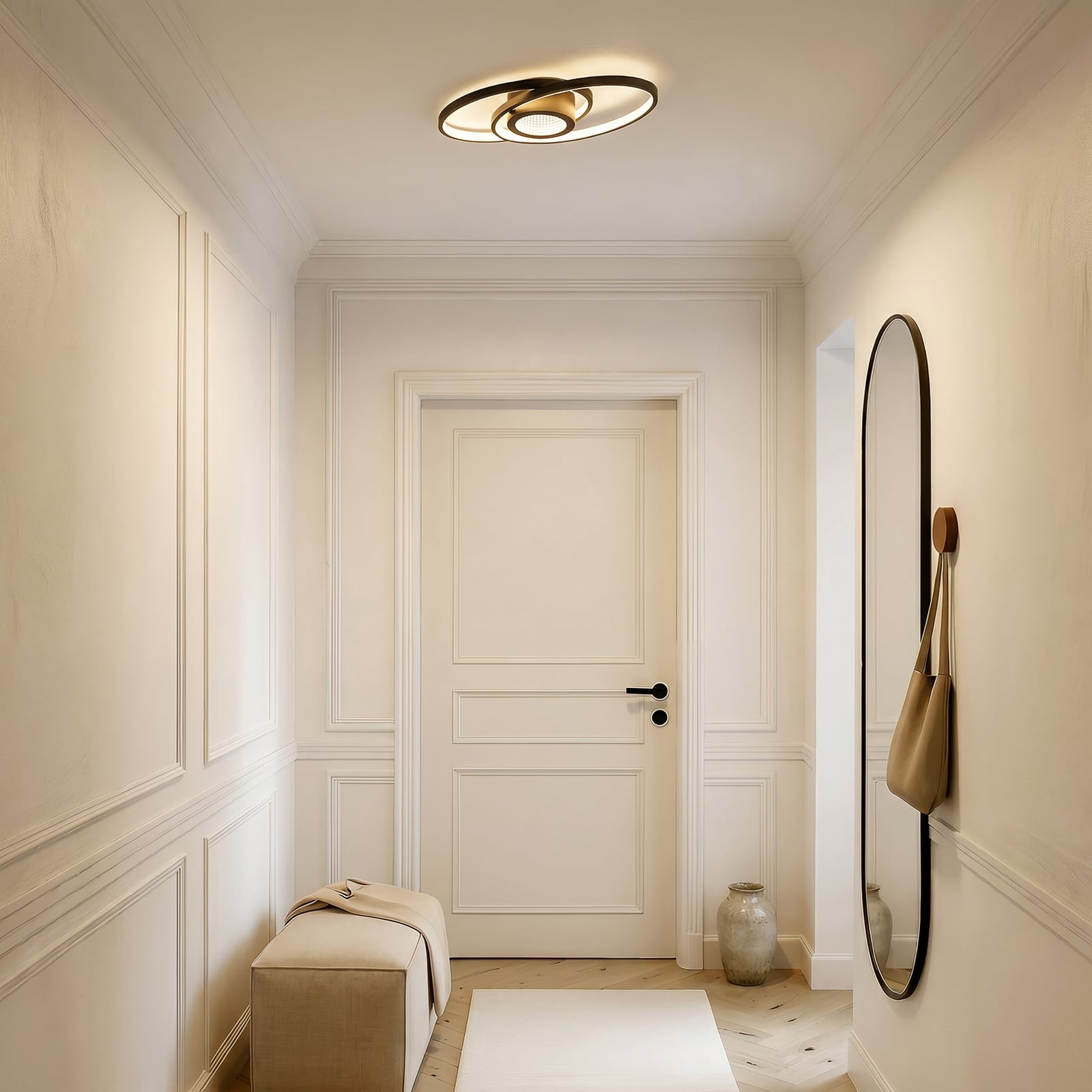 Lindby LED ceiling lamp Thalina, 60cm, dimmable, Infinity Tunnel