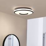 Lindby LED plafondlamp Furgo, zilver/wit, kunststof, IP44