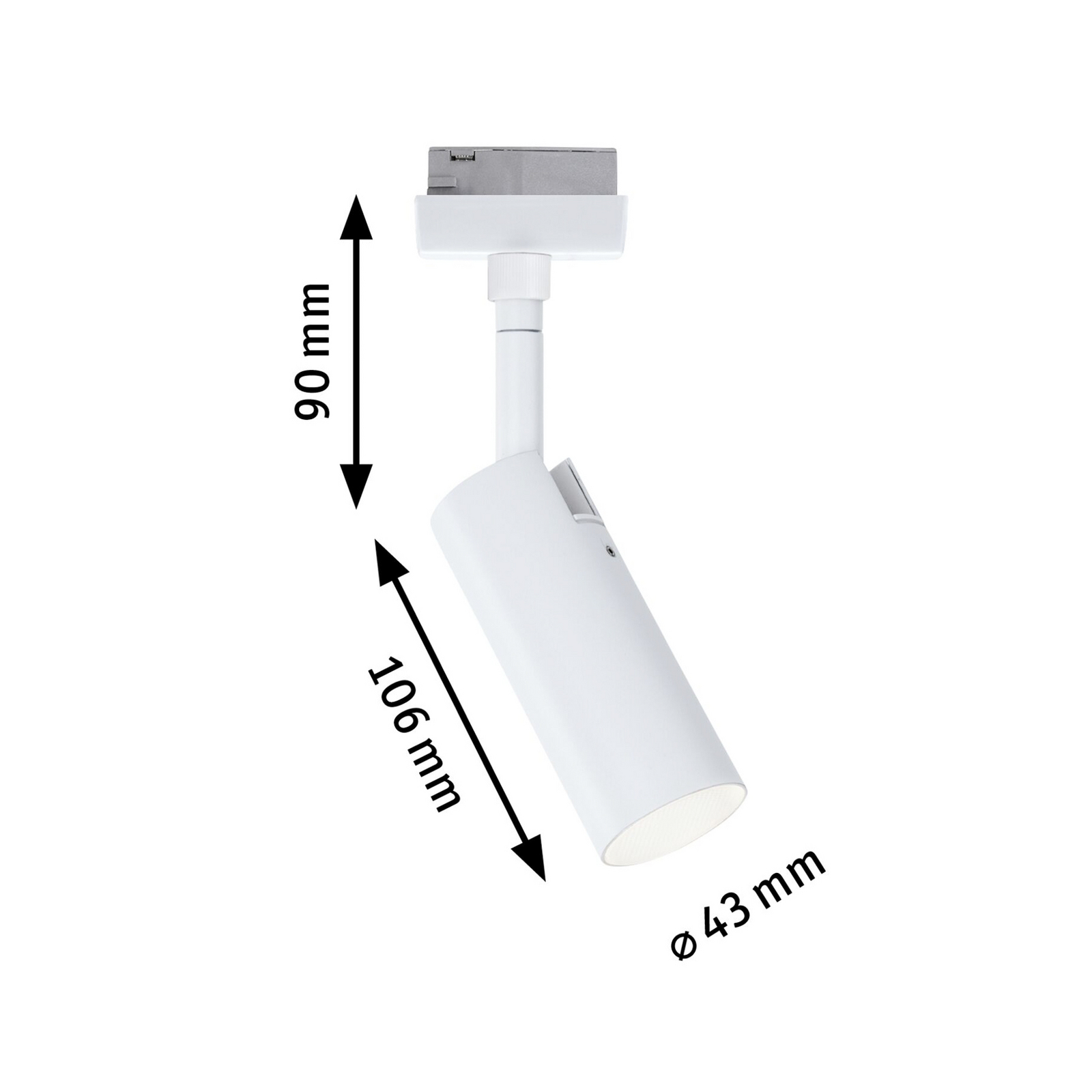 Paulmann URail Tubo Spot, 3 trepte de intensitate, 3.000K, alb semnal Paulmann URail Tubo Spot, 3 trepte de intensitate, 3.000K, alb semnal