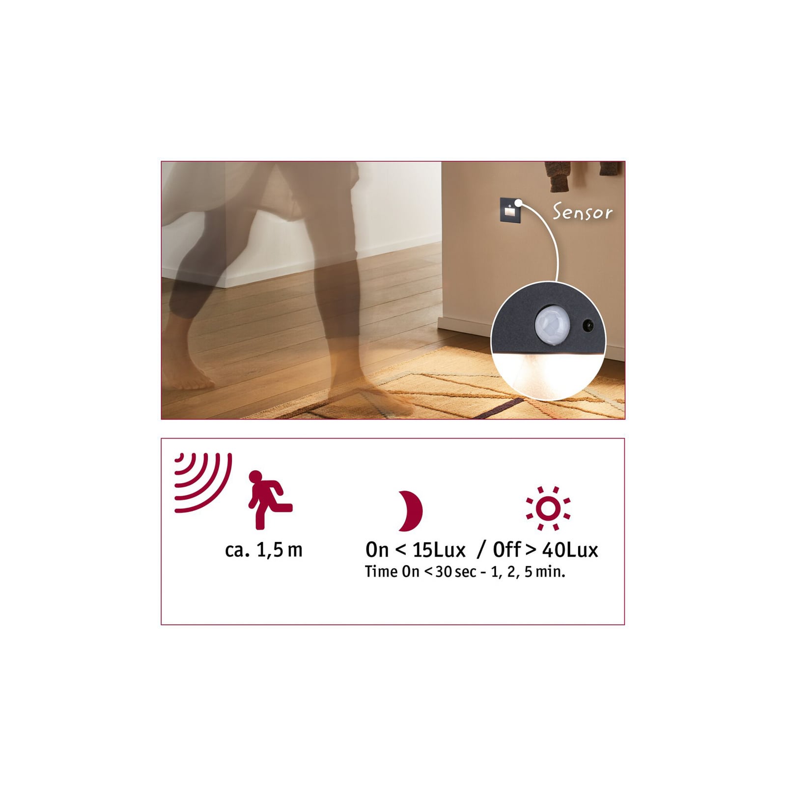 Edge Quadro LED Einbauwandlampe Square Schwarz Sensor - Paulmann