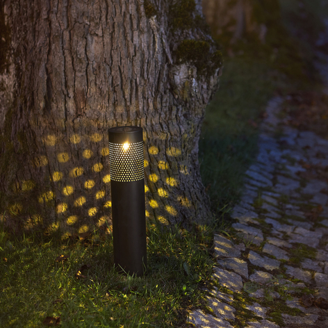 Svart LED-solcellelampe Blace, 39 cm høy