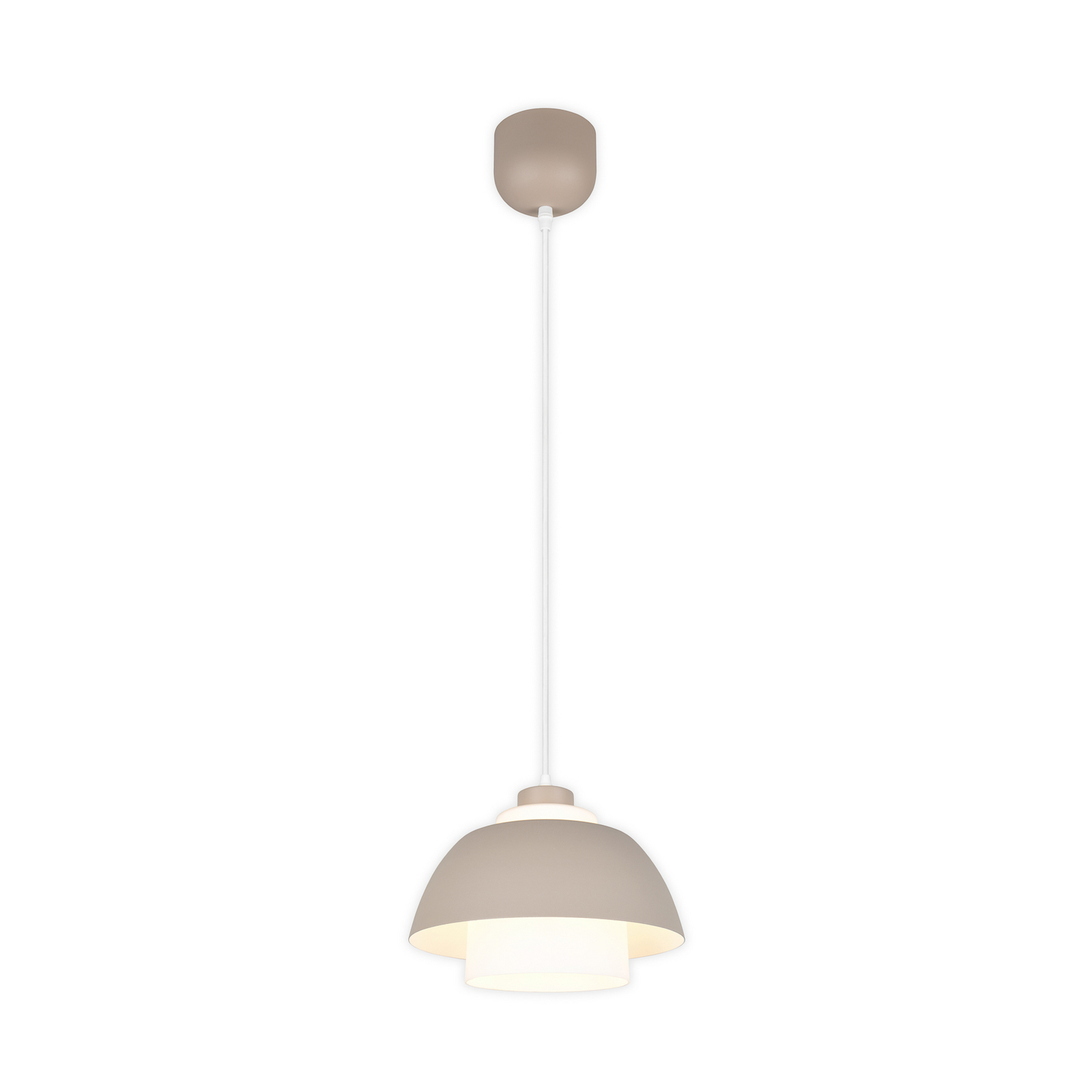 Hanglamp Tilos, beige, Ø 30 cm, metaal/glas, E27