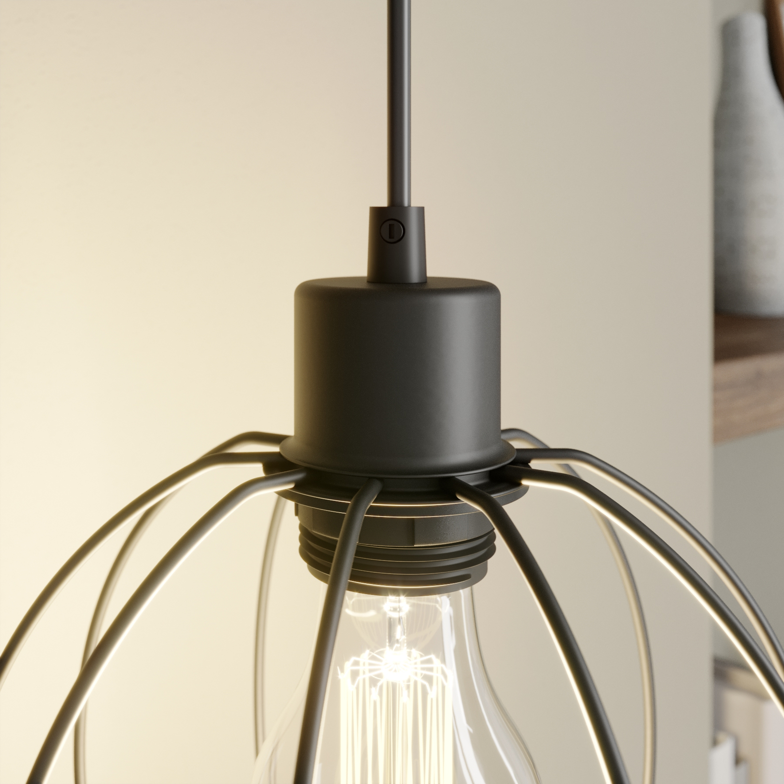 Vegglampe Karou, brun beiset