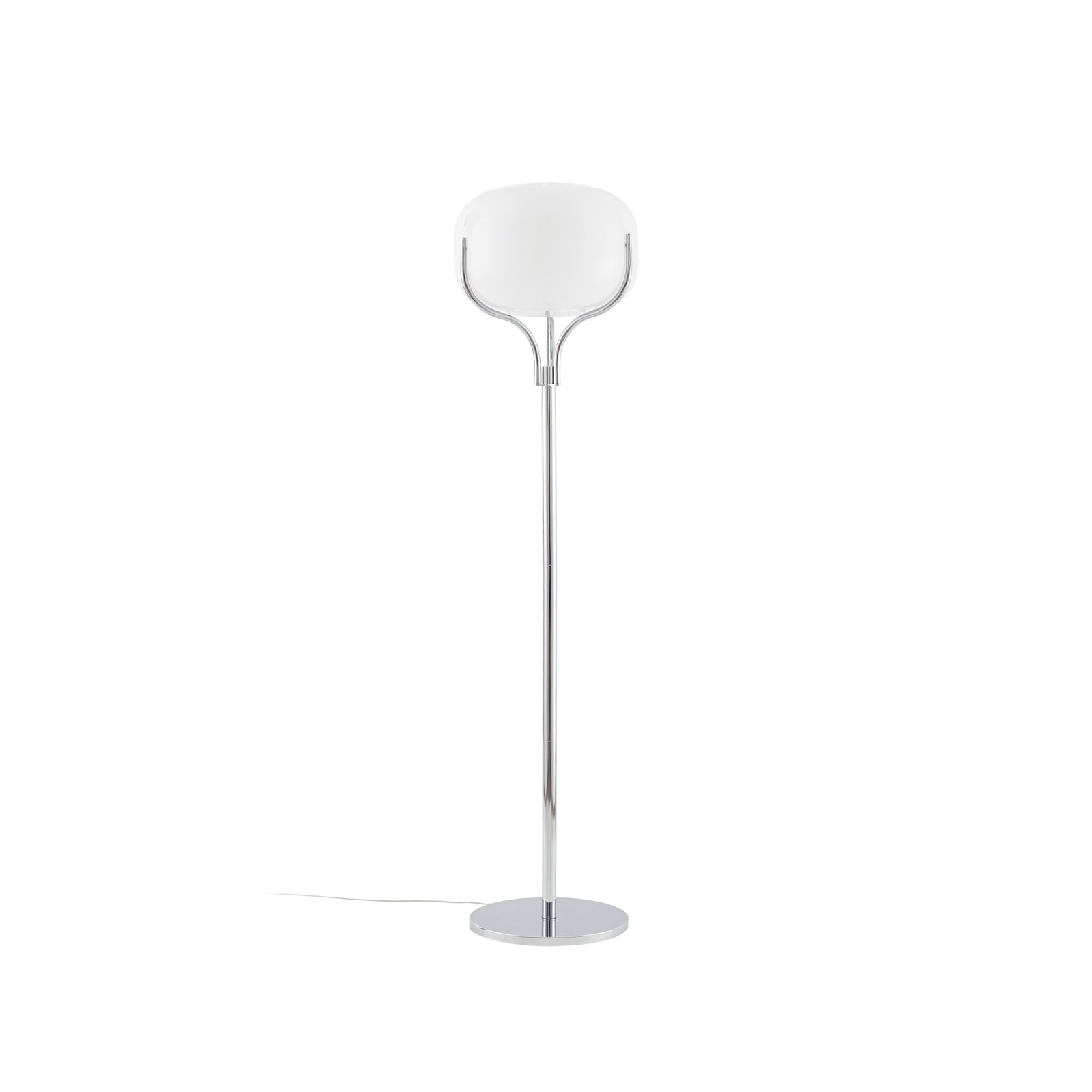 Lucande Christo floor lamp, height 160 cm, chrome/white, glass