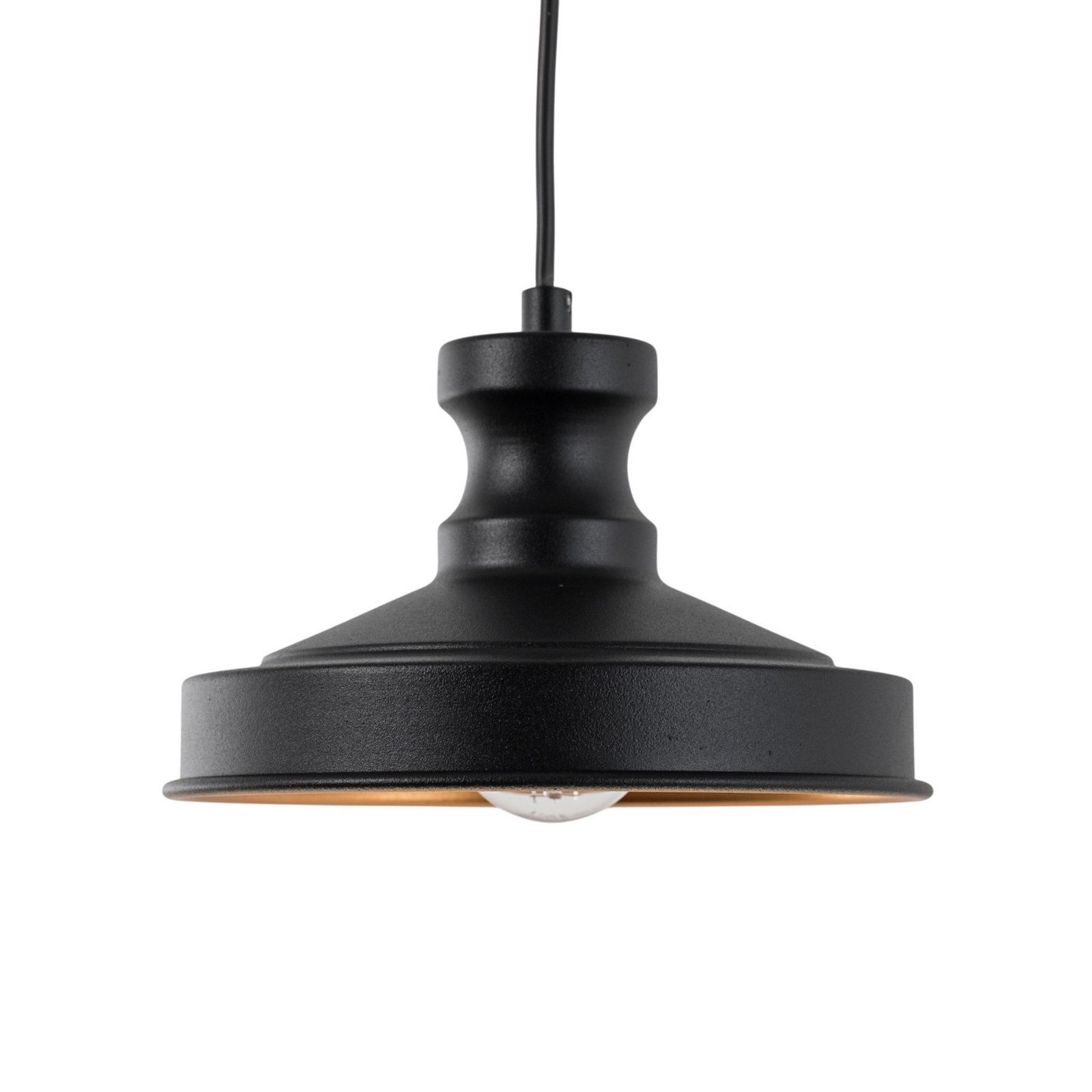 Berceste pendant light, black, metal, Ø 22 cm, E27