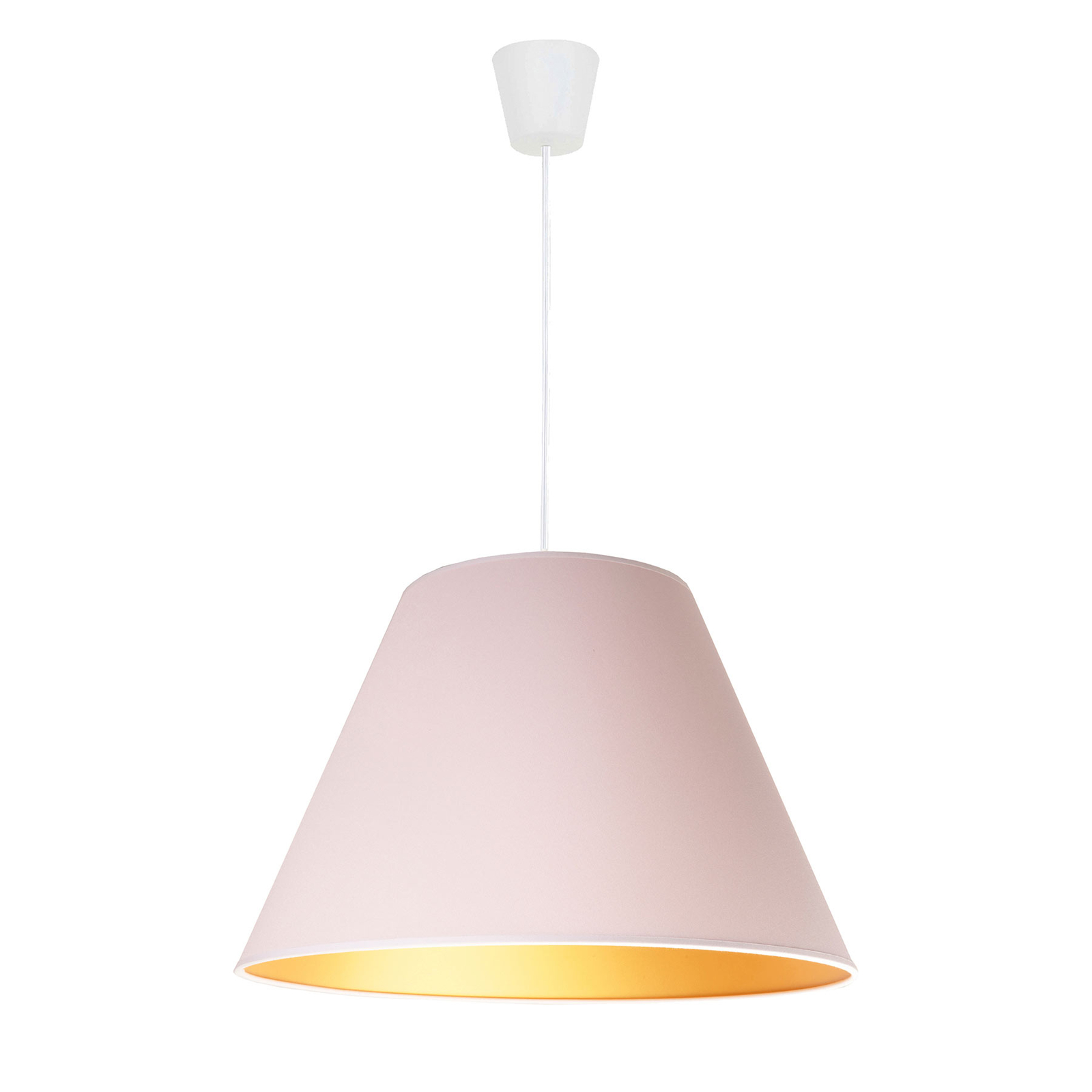 white pendant light gold inside