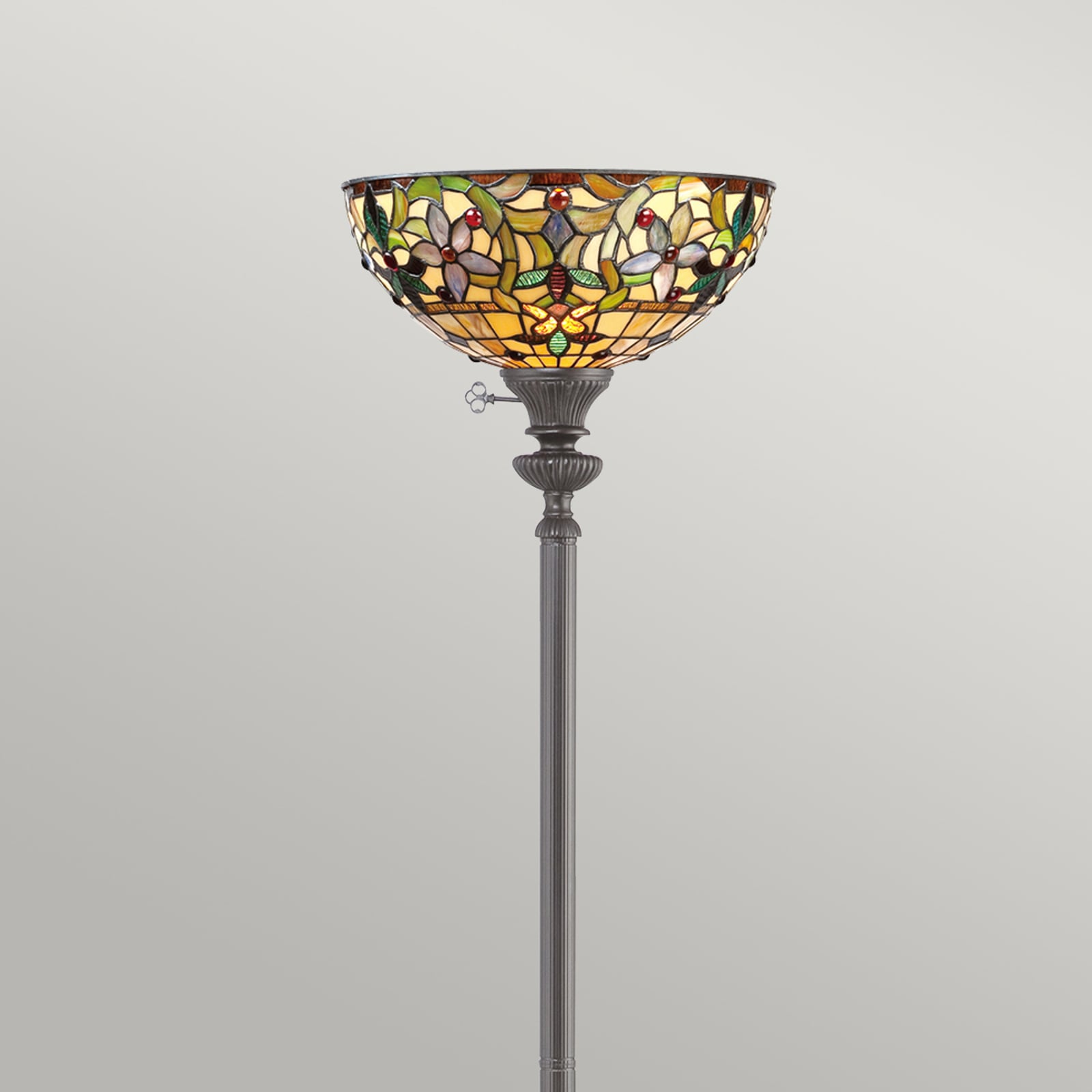 Kami gulvlampe, grøn/ravfarvet, højde 178 cm – QUOIZEL