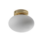 Deckenlampe Ufo, gold/weiß, Ø 18 cm, Glas, G9