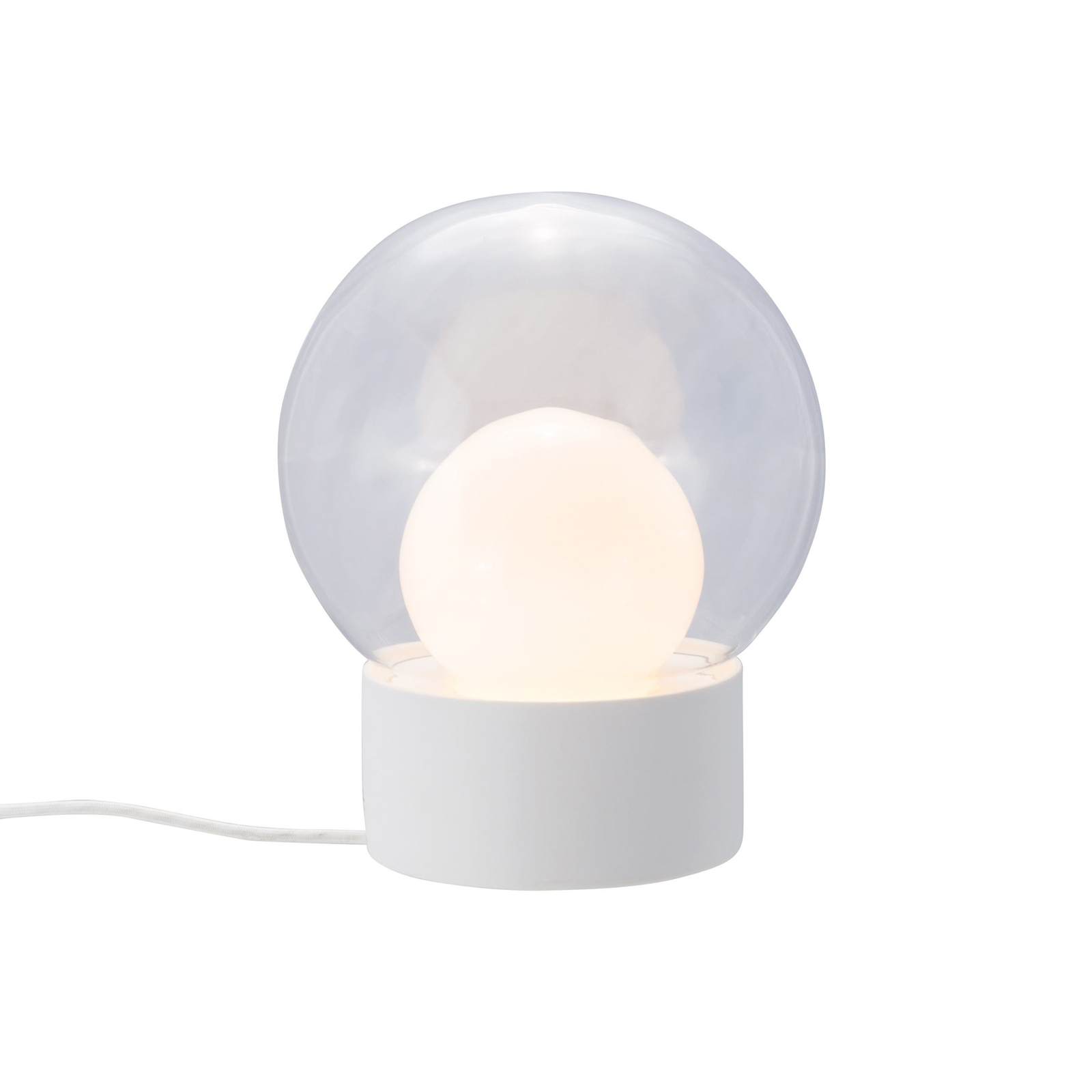 pulpo bordlampe Boule Small, klar/opal/hvit, glass