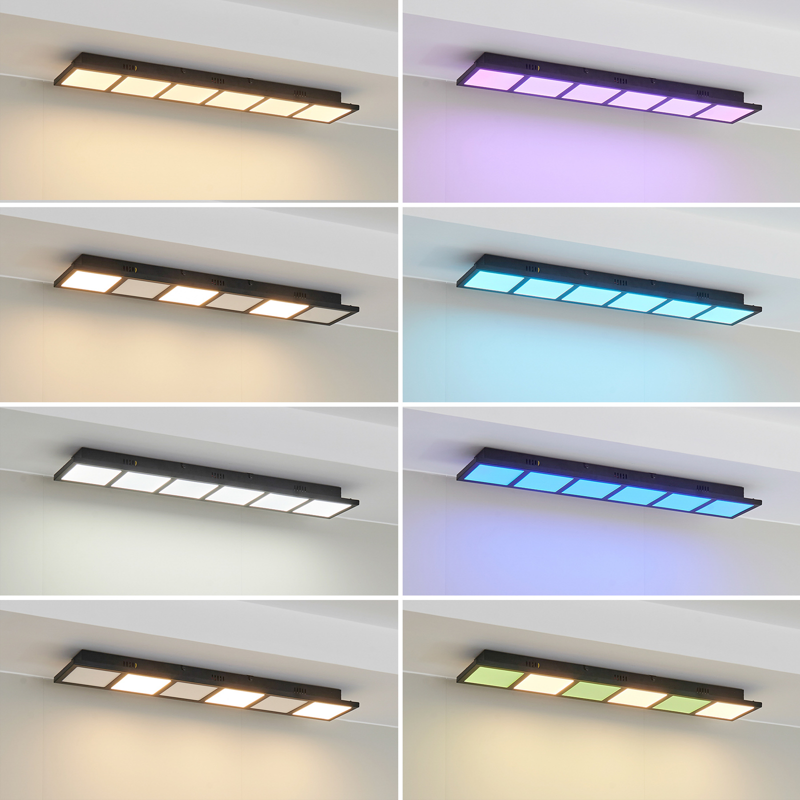 Lindby Raymie LED-loftlampe, længde 84 cm, RGBW