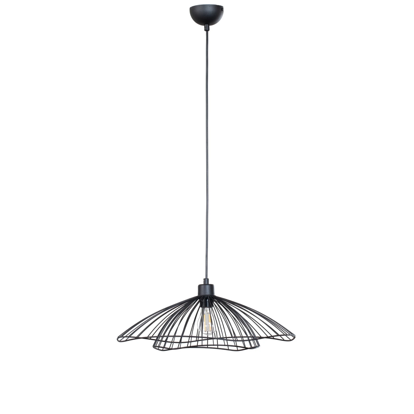 Hängeleuchte Tel, schwarz, Metall, Ø 50 cm, Metall