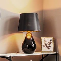 Lampa stołowa Lacrima, czarny/złoty