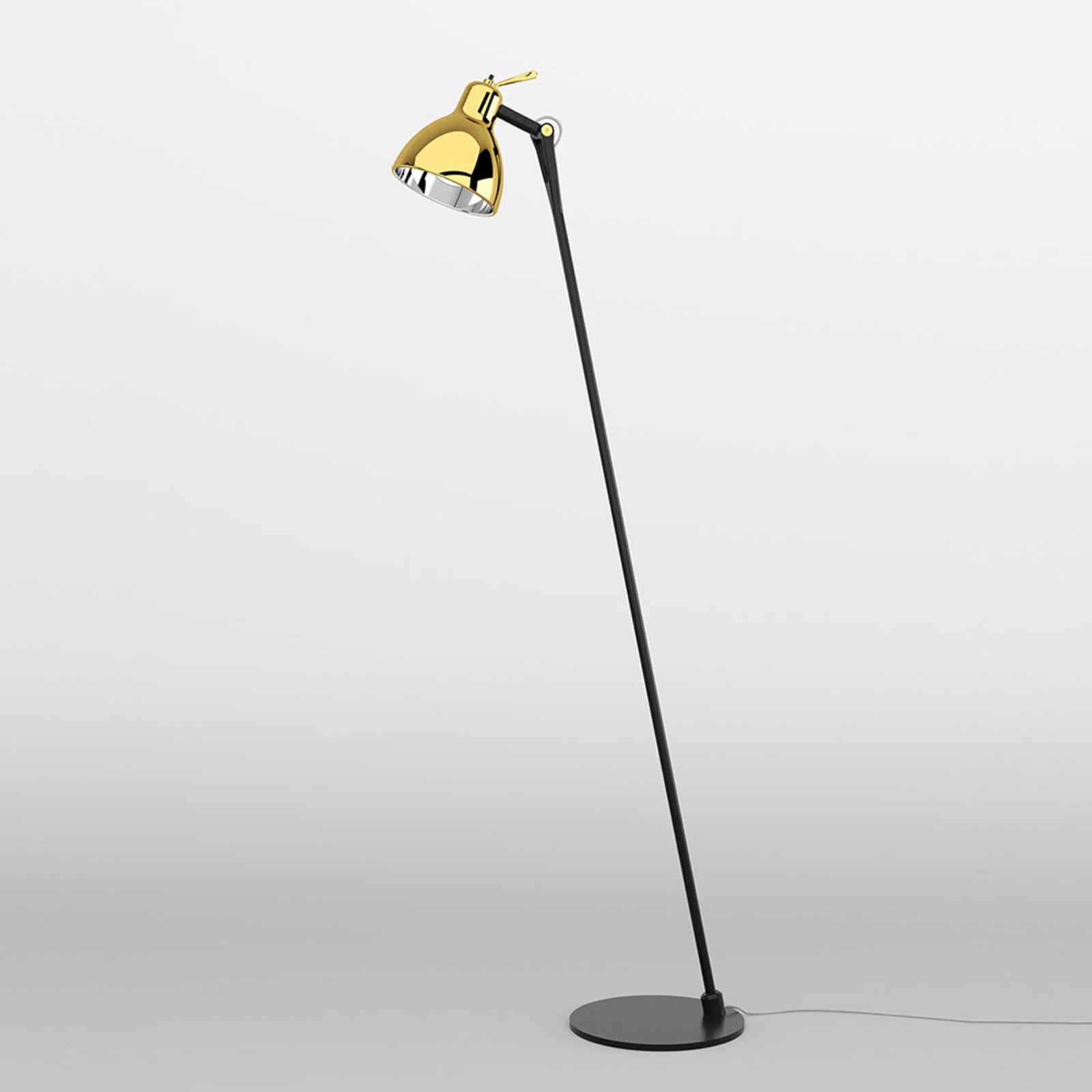 Stehlampe Luxy F0 Glam schwarz/gold, glasschirm - Rotaliana