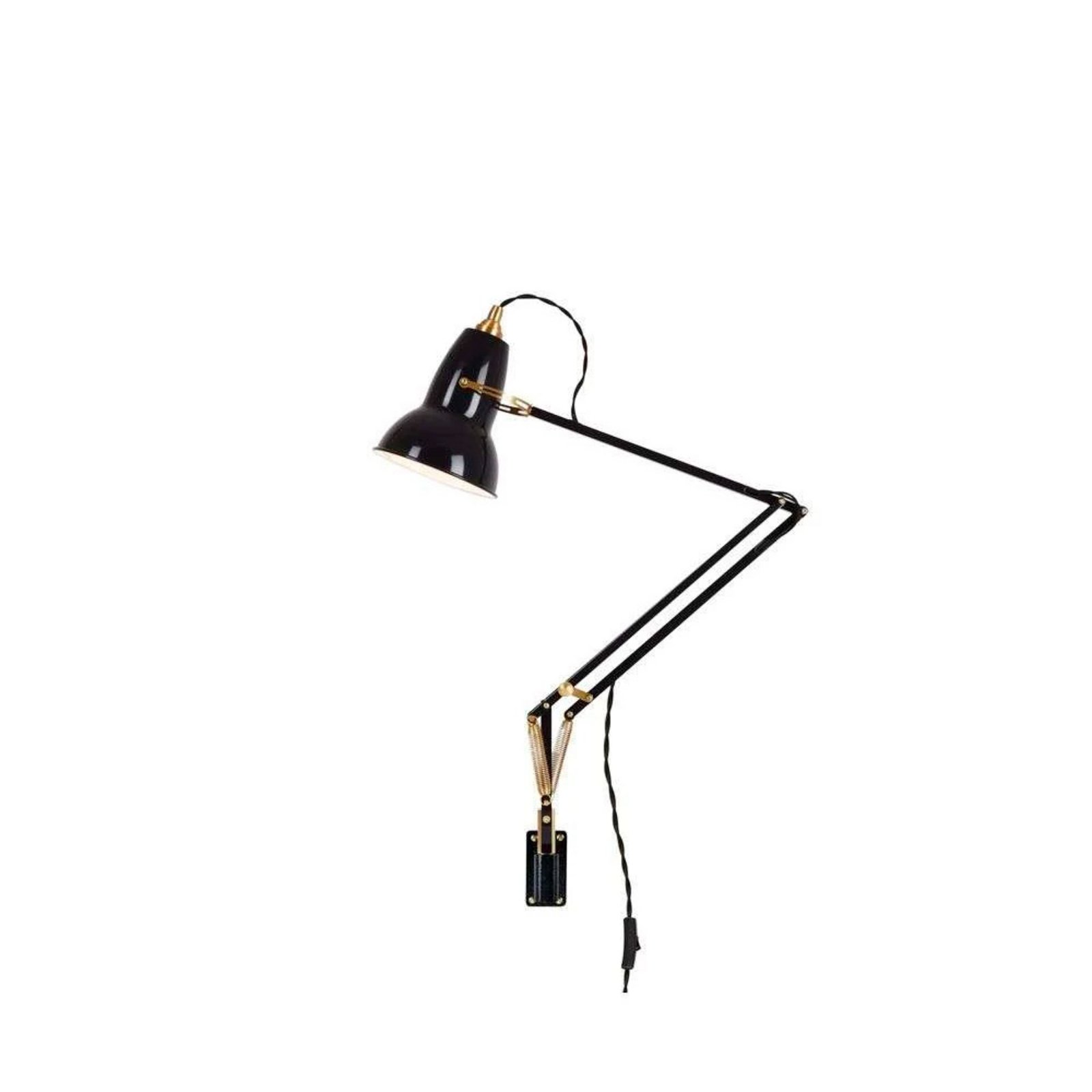 Original 1227 Brass Nástěnné Svítidlo s Montážní Prvky Jet Black - Anglepoise