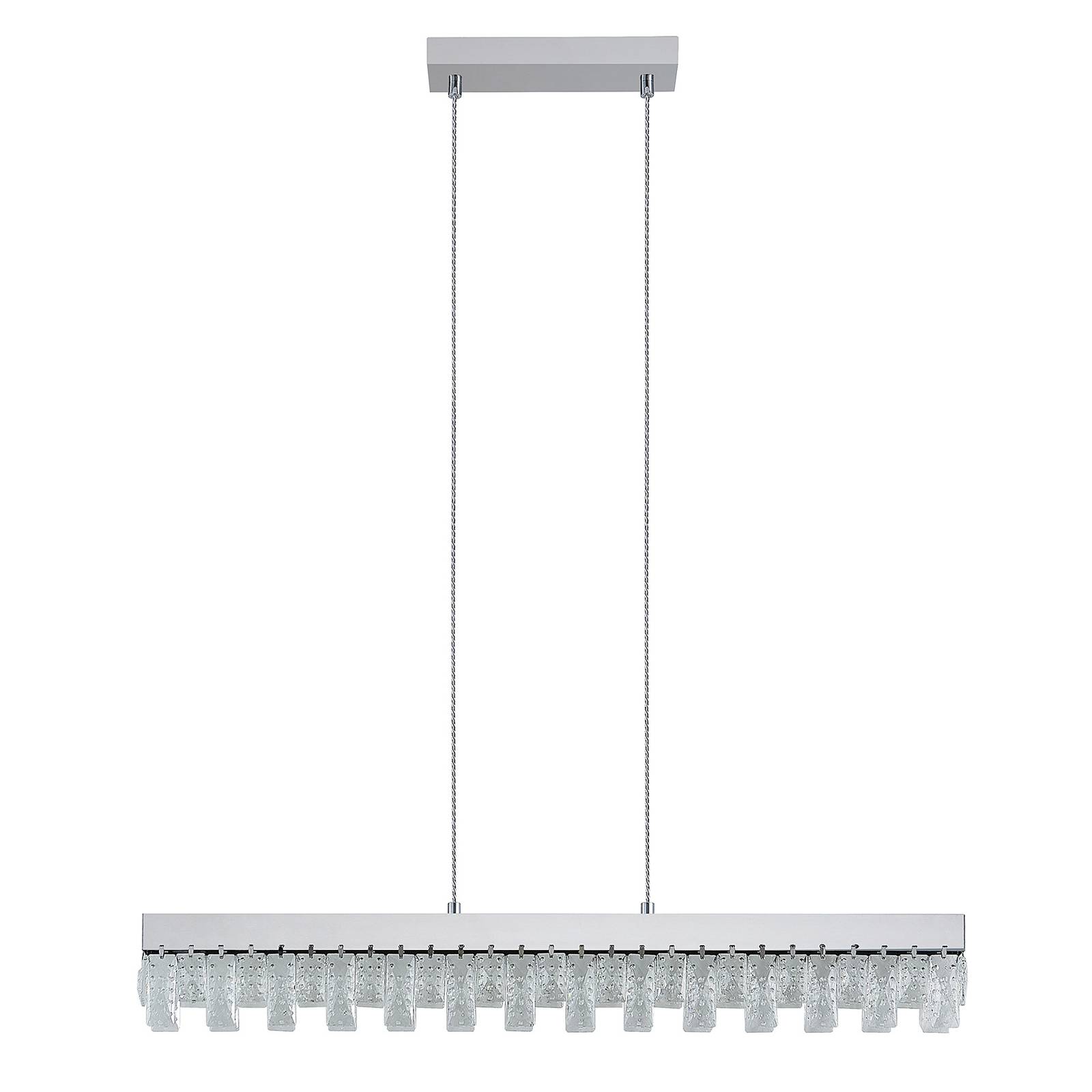 Lucande Bayano LED hanging light with crystals - Living / Dining Room - dimmable - Design - Silver