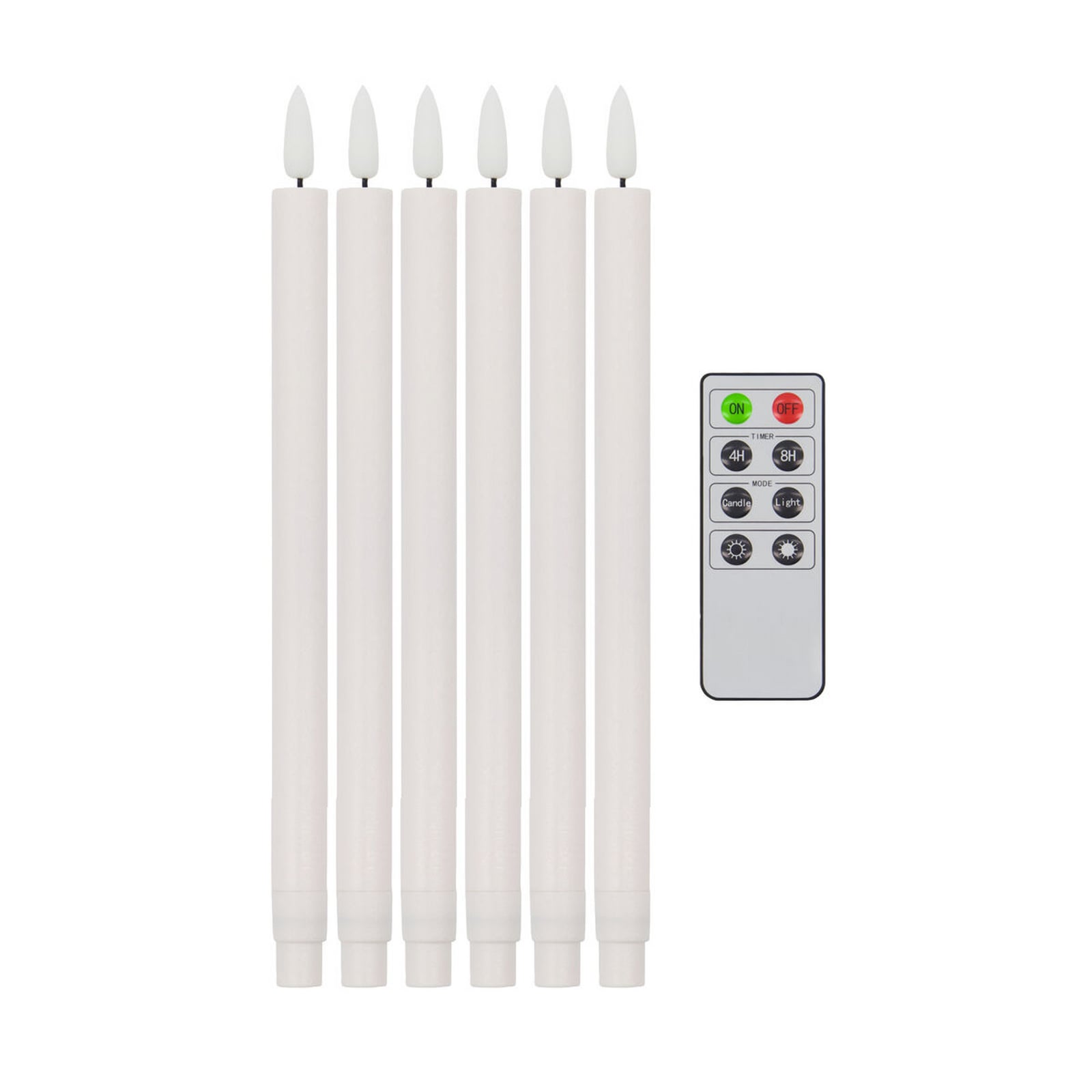 Bougies LED, lot de 6, blanches, télécommande - House Doctor