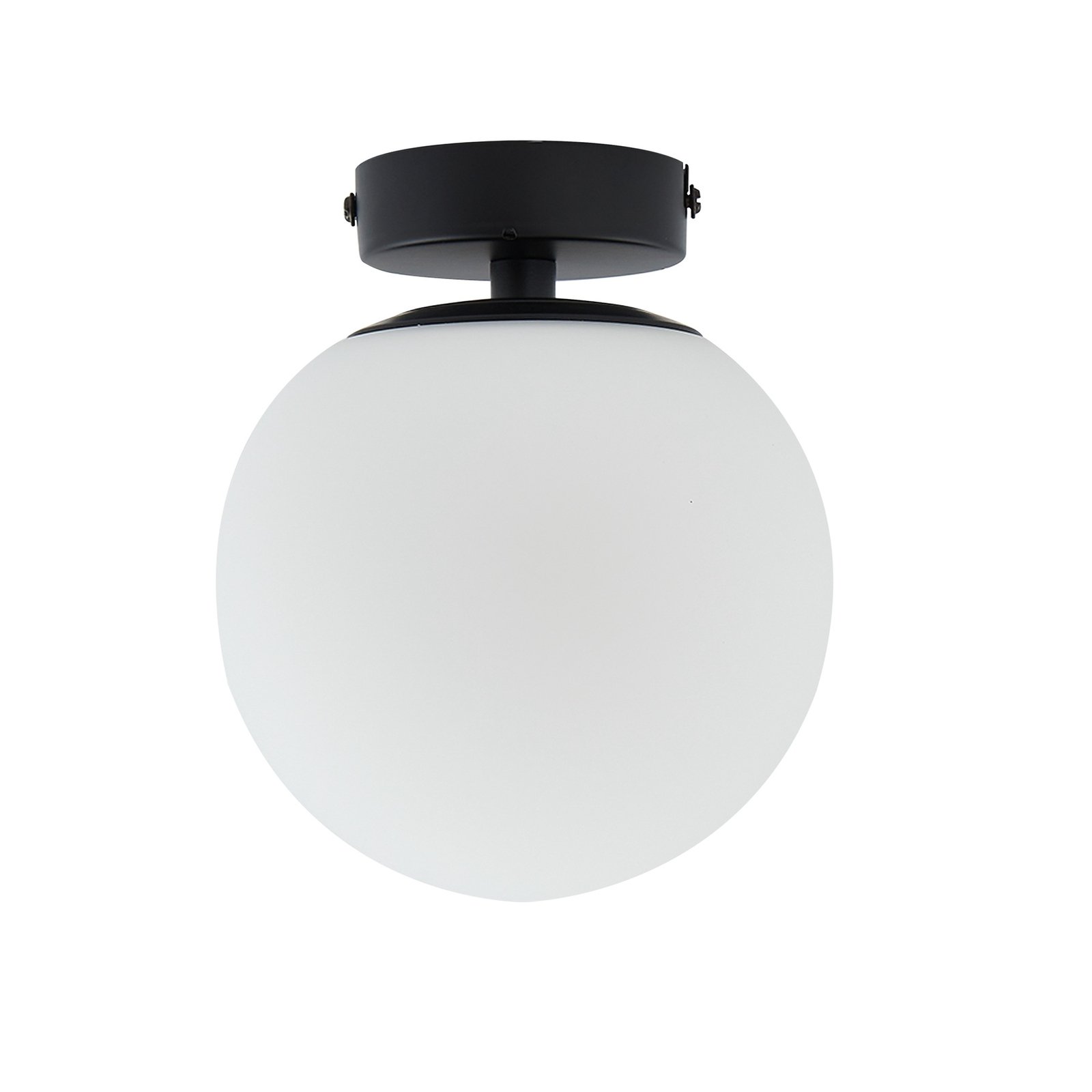 Lampa sufitowa Lucande Bidolo, czarny, szkło, Ø 15 cm, IP44