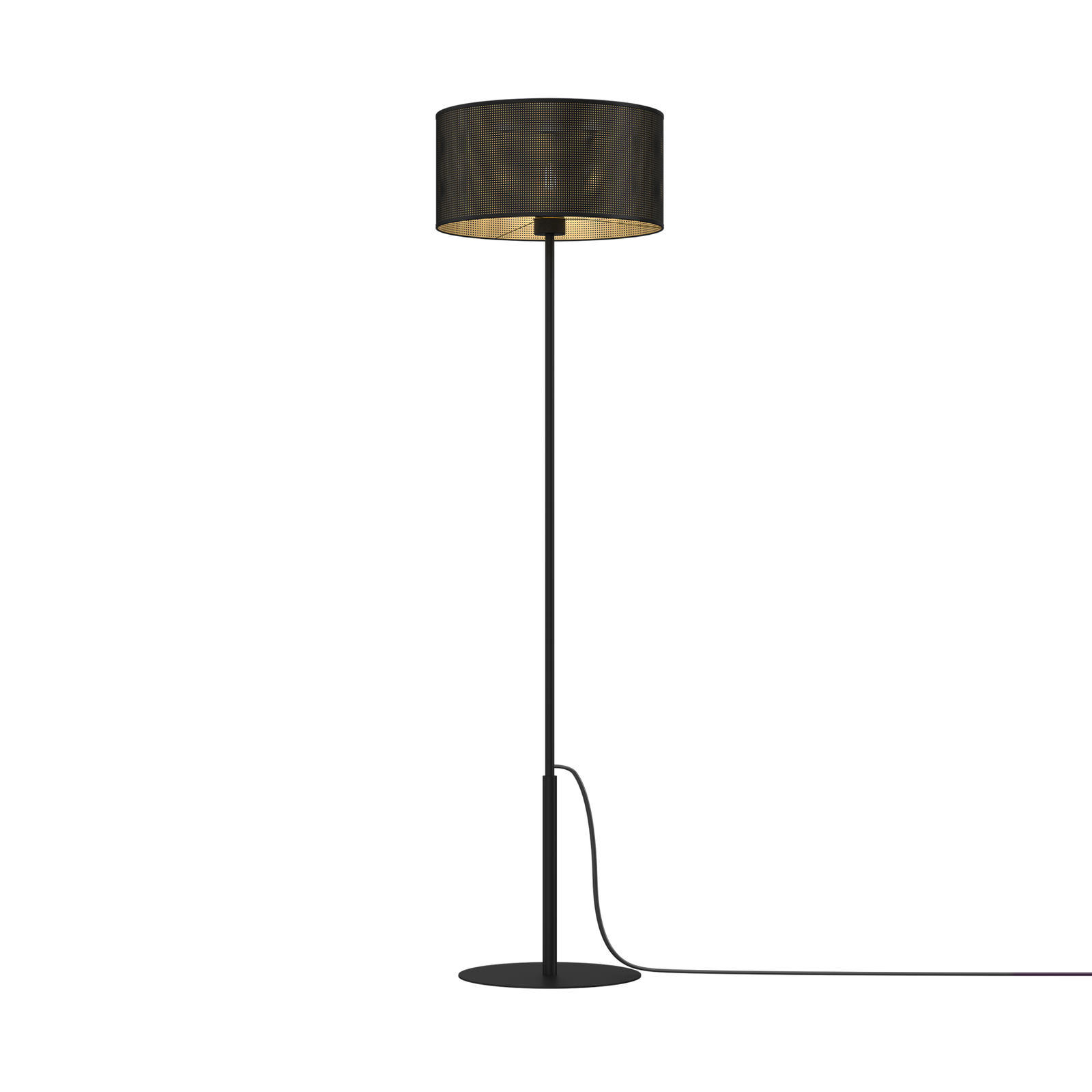 Lámpara de pie Jovin, altura 150cm, negro/oro