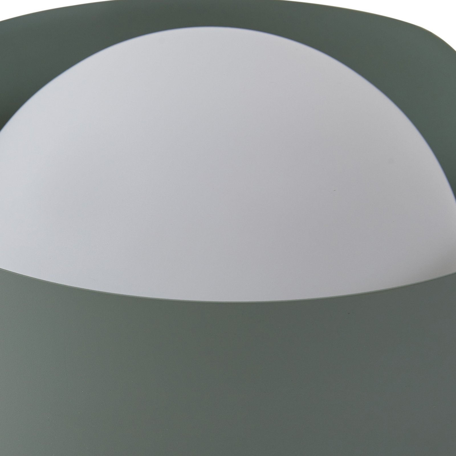 Lindby table lamp Fiora, green, glass, metal, Ø 20 cm