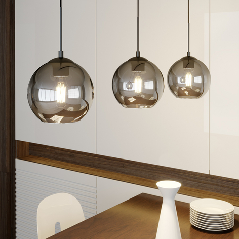 Lindby Sofian lámpara colgante, 3 luces, gris humo