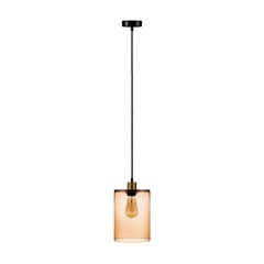 Lampada a sospensione Soda cilindro in vetro marrone chiaro Ø 18 cm