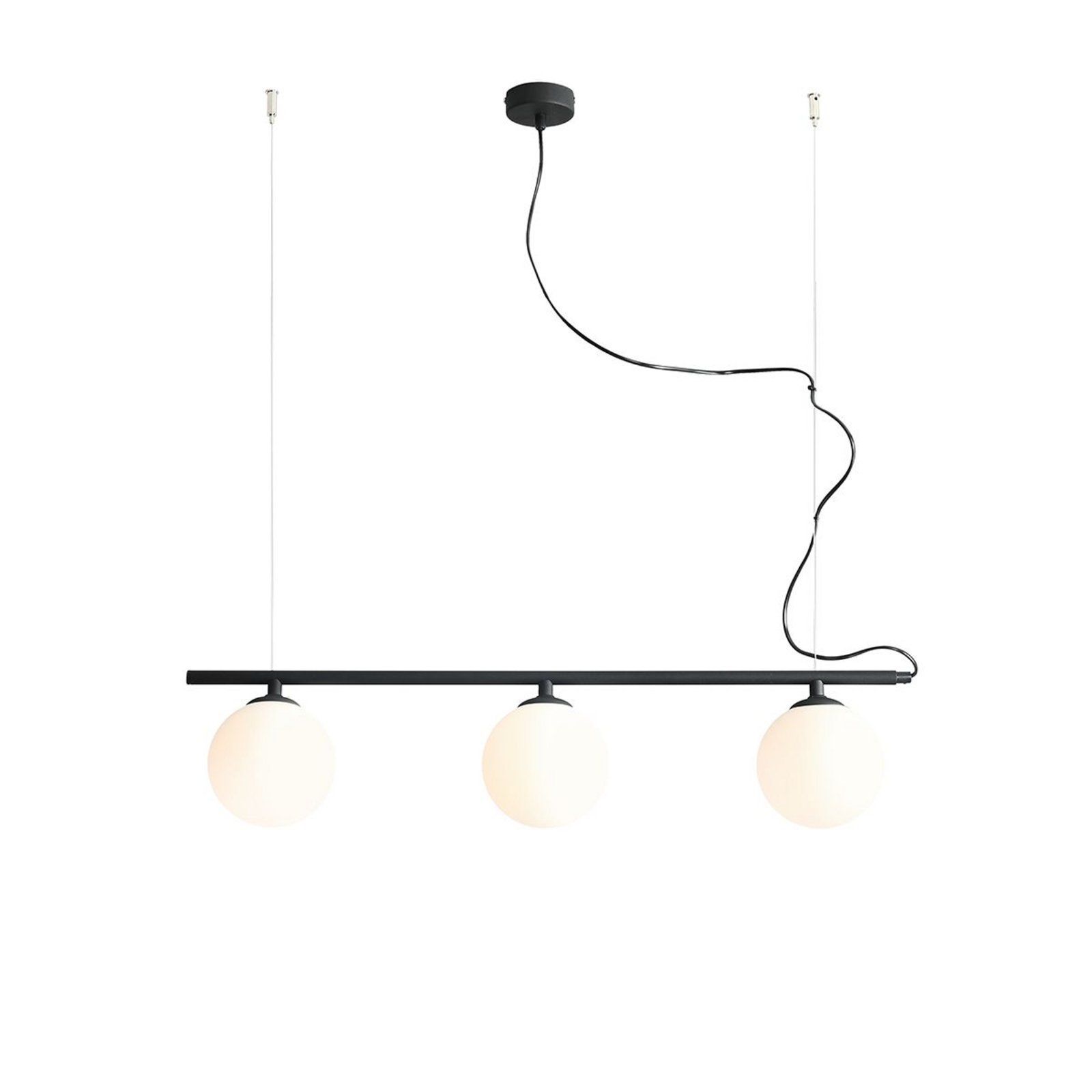 Hanglamp Beryl, 3-lamps, zwart