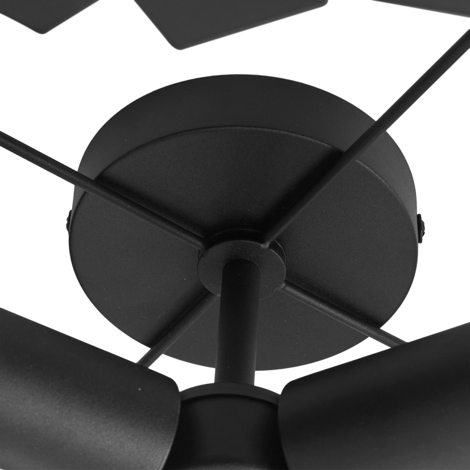Lucande plafondlamp Aeloria, zwart, ijzer, Ø 50 cm, E27