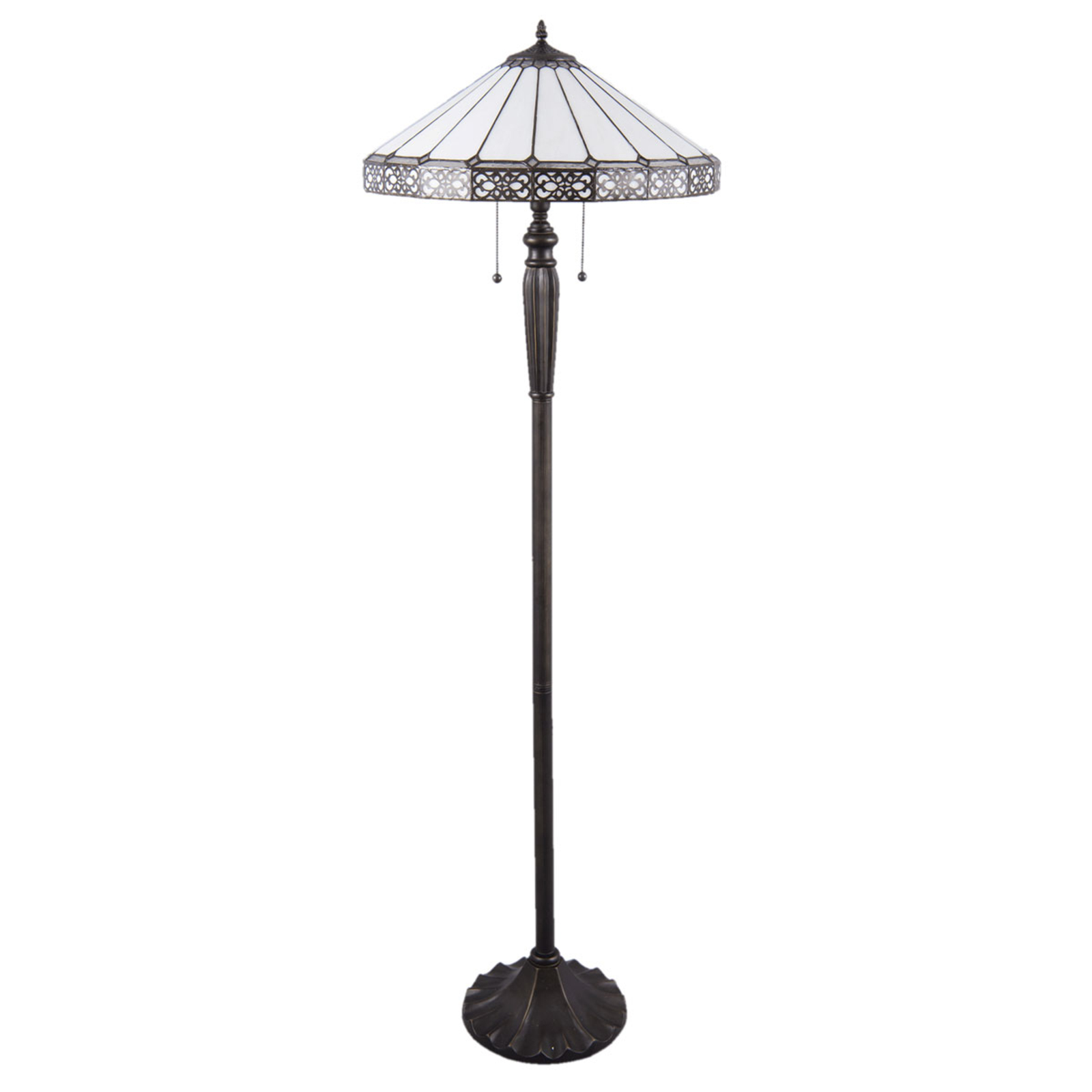 5210 floor lamp, black and white glass lampshade