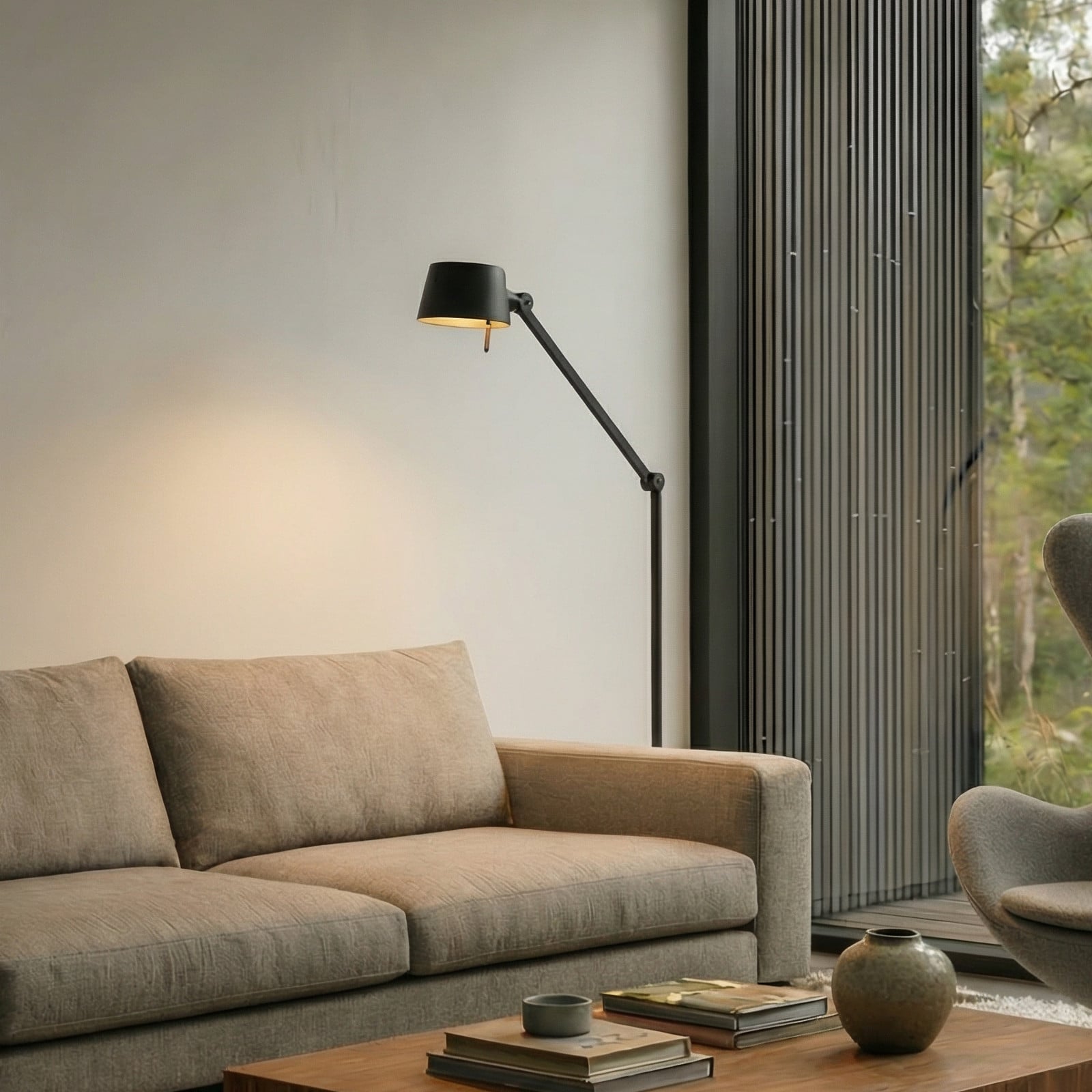 Lampă de podea Lucande Silka înălțime 173 cm negru metal - Studiu / Birou - modern - negru auriu