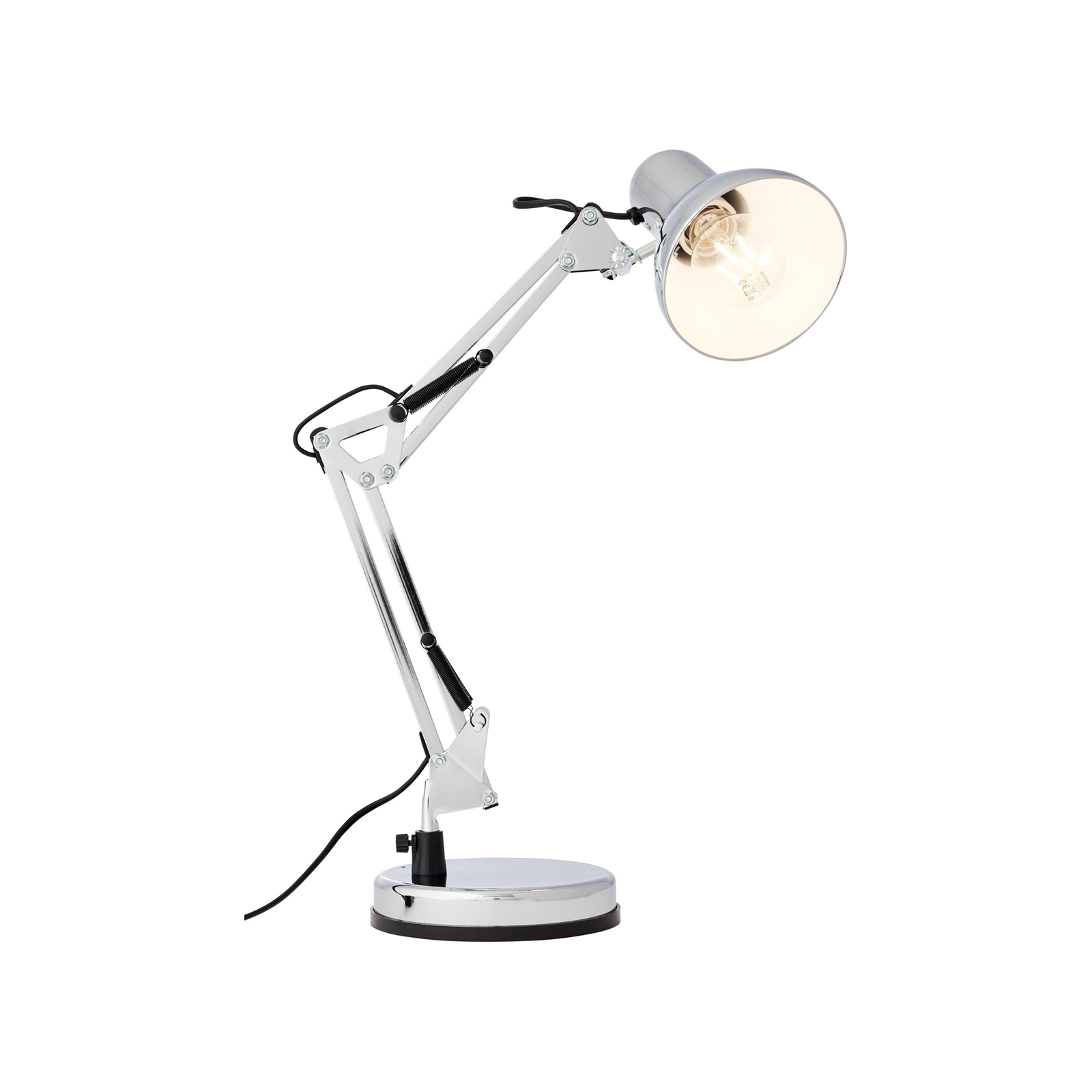 Lampă de birou Henry, cromată, înălțime 50 cm, reglabilă