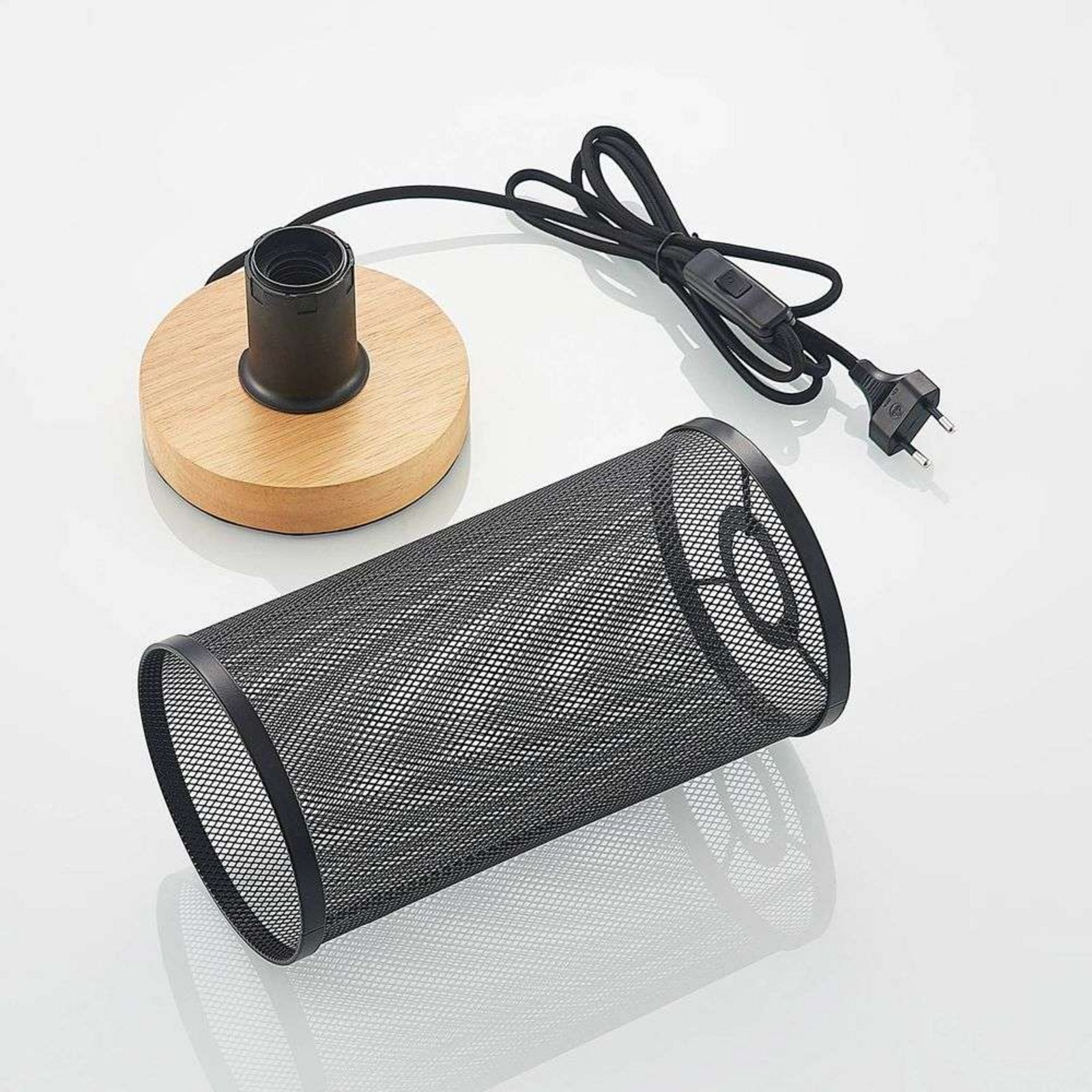 Kiriya Lampă de Masă Black/Wood - Lindby