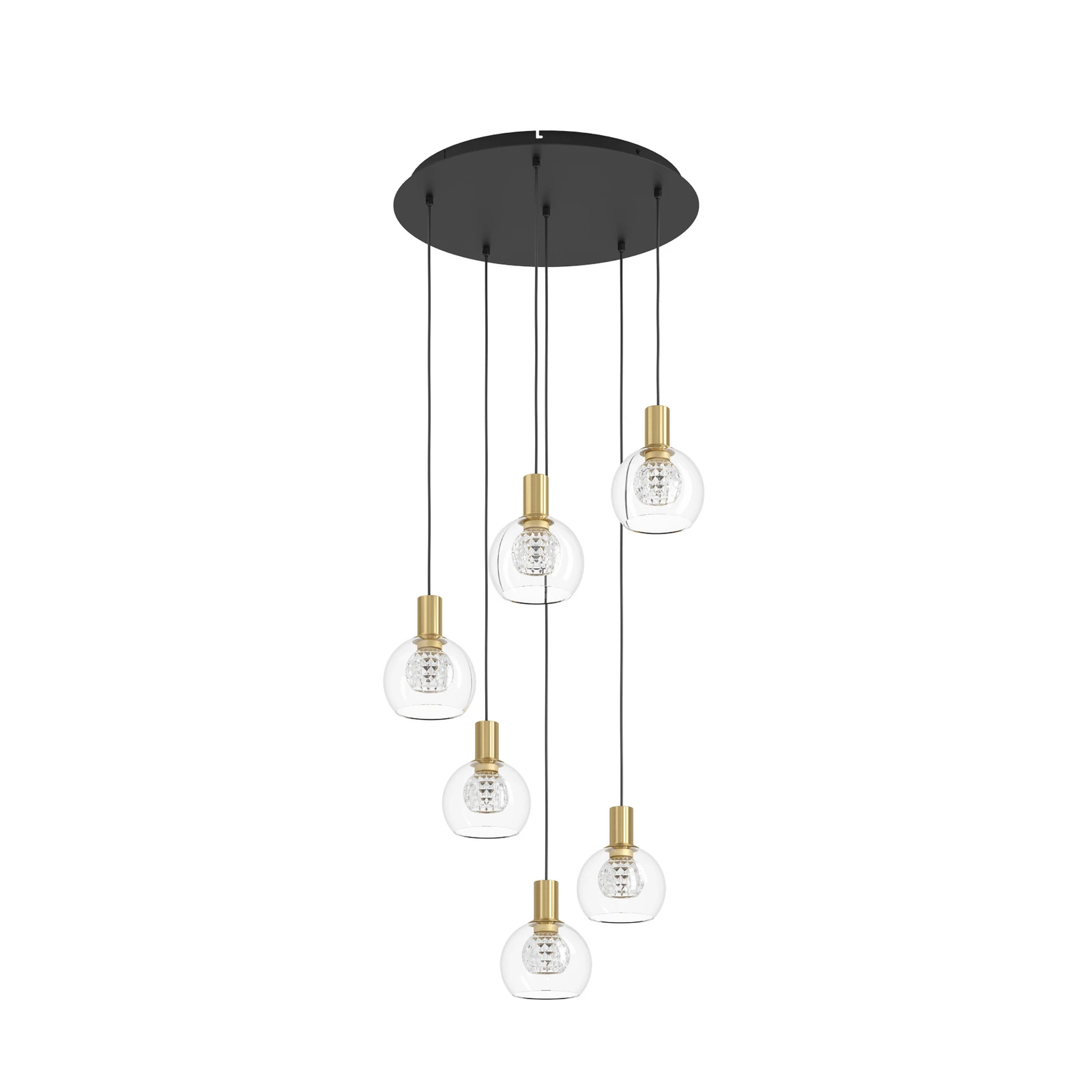 LED závěsné světlo Stars of Light Terque, mosaz, Ø 54 cm, 6ramenné