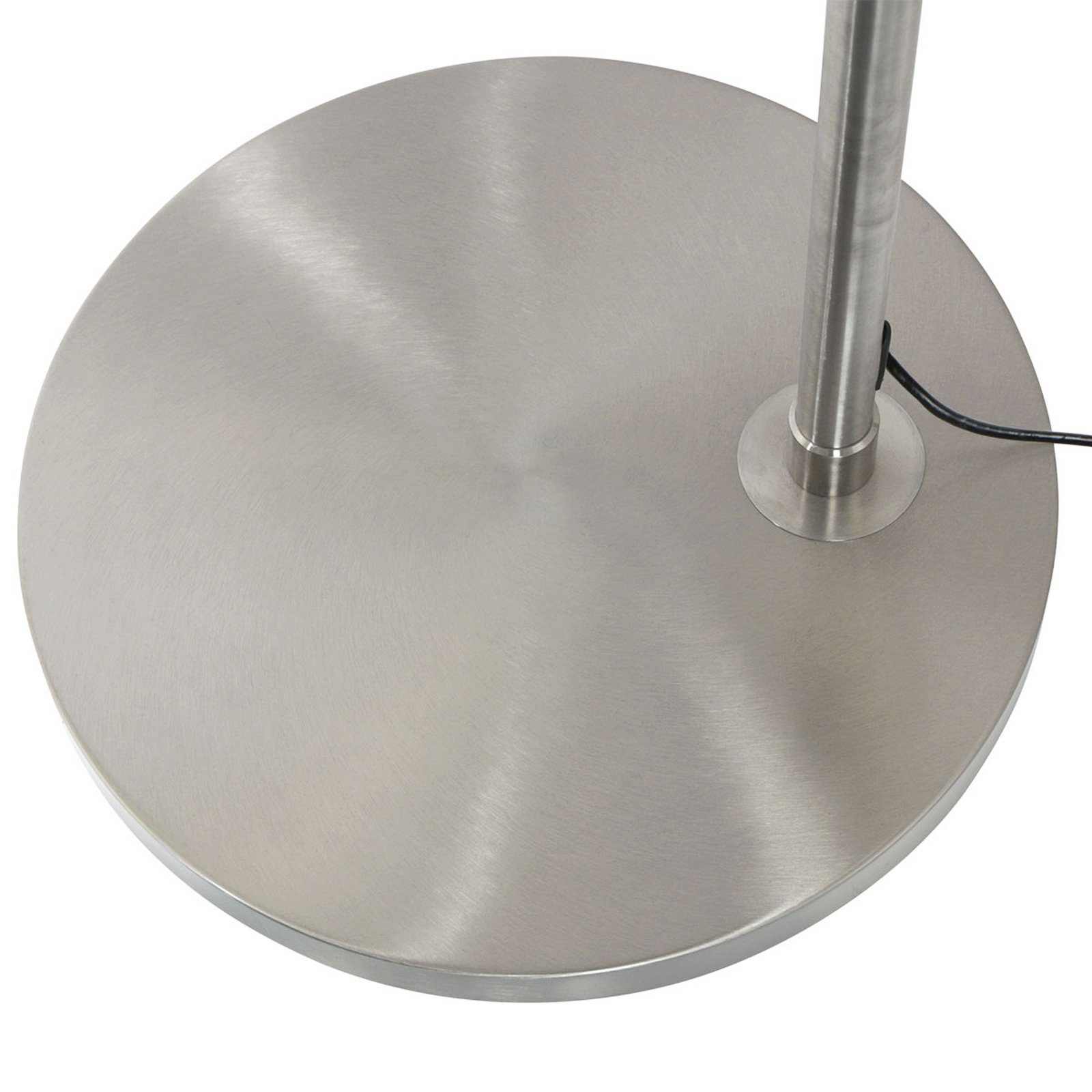 lámpara LED arqueada Ringlux, color acero, metal, CCT, atenuable