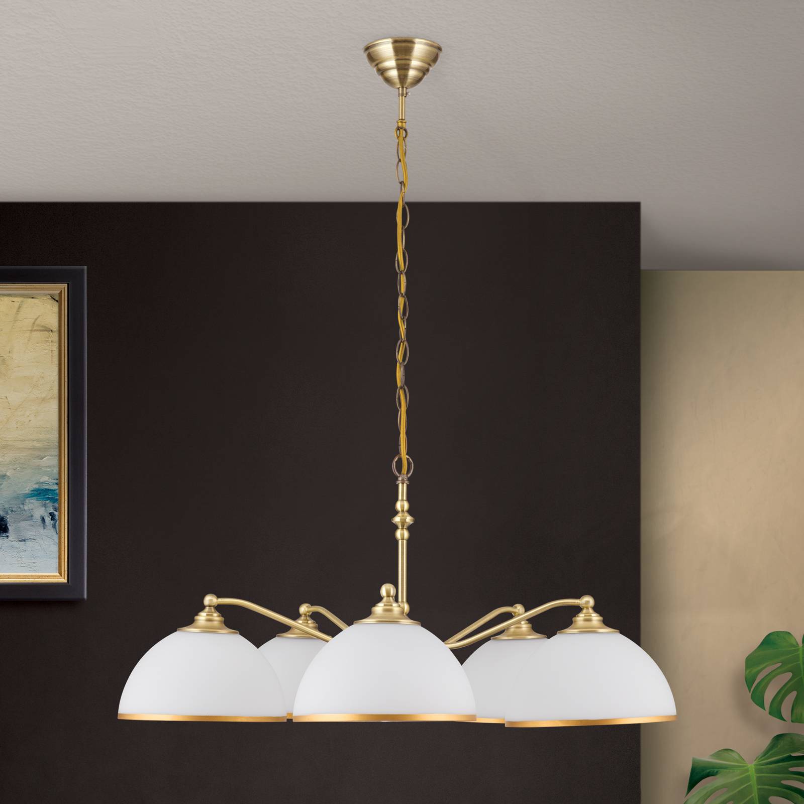 Żyrandol Old Lamp zawieszenie łańcuchowe, 5-pkt.