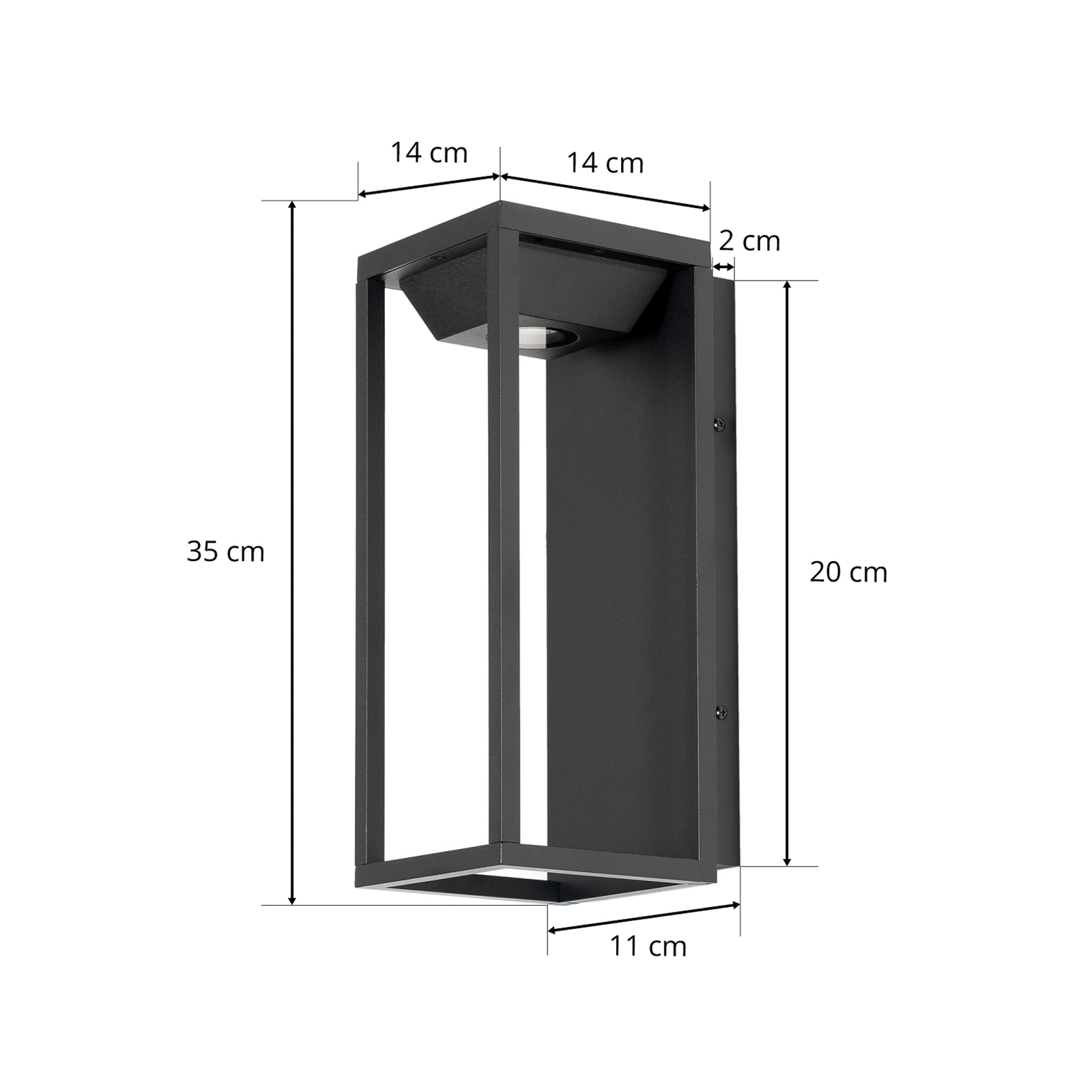 Lucande Faskia LED outdoor wall light in black