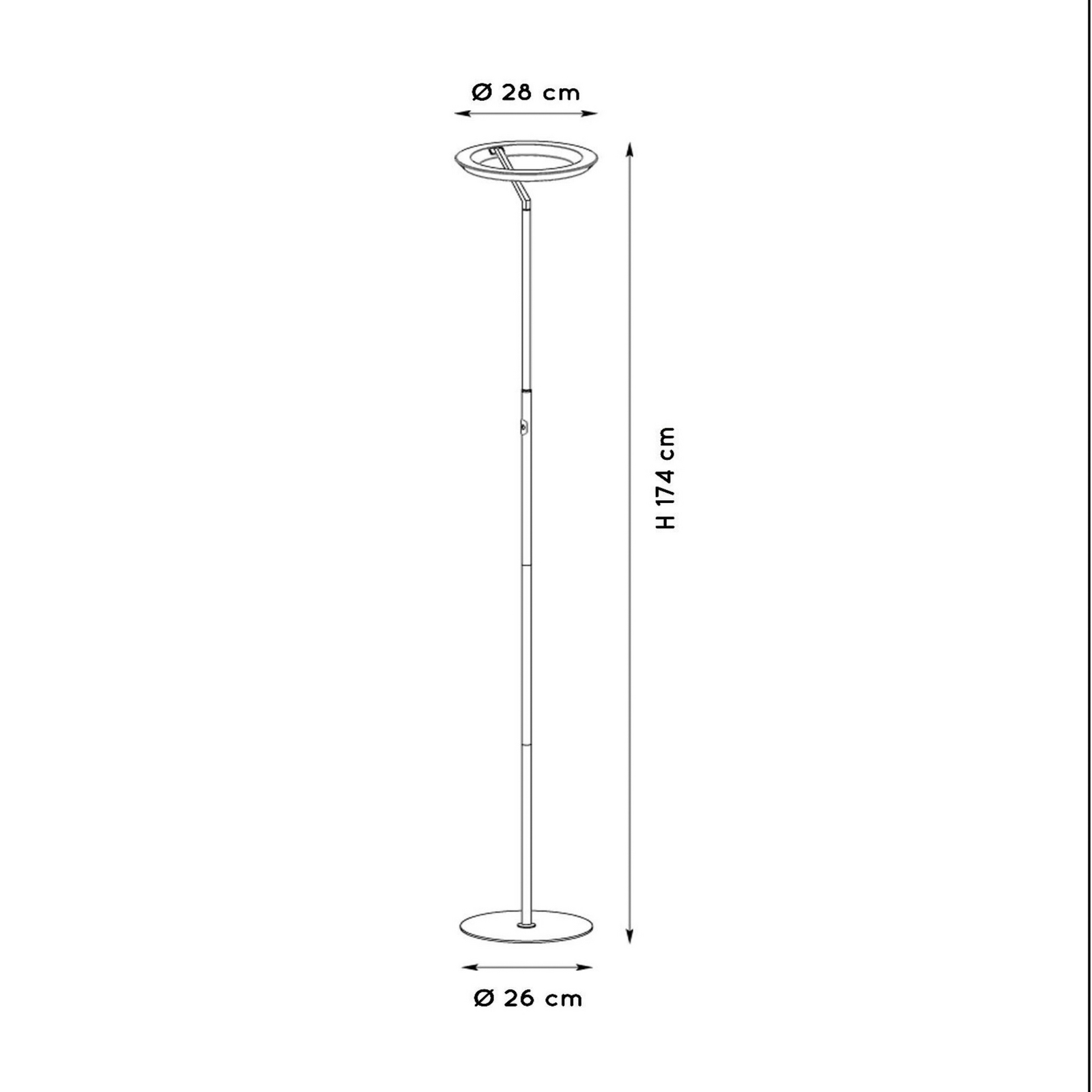 LED vloerlamp Celeste goud-/messingkleurig Hoogte 174 cm Metaal